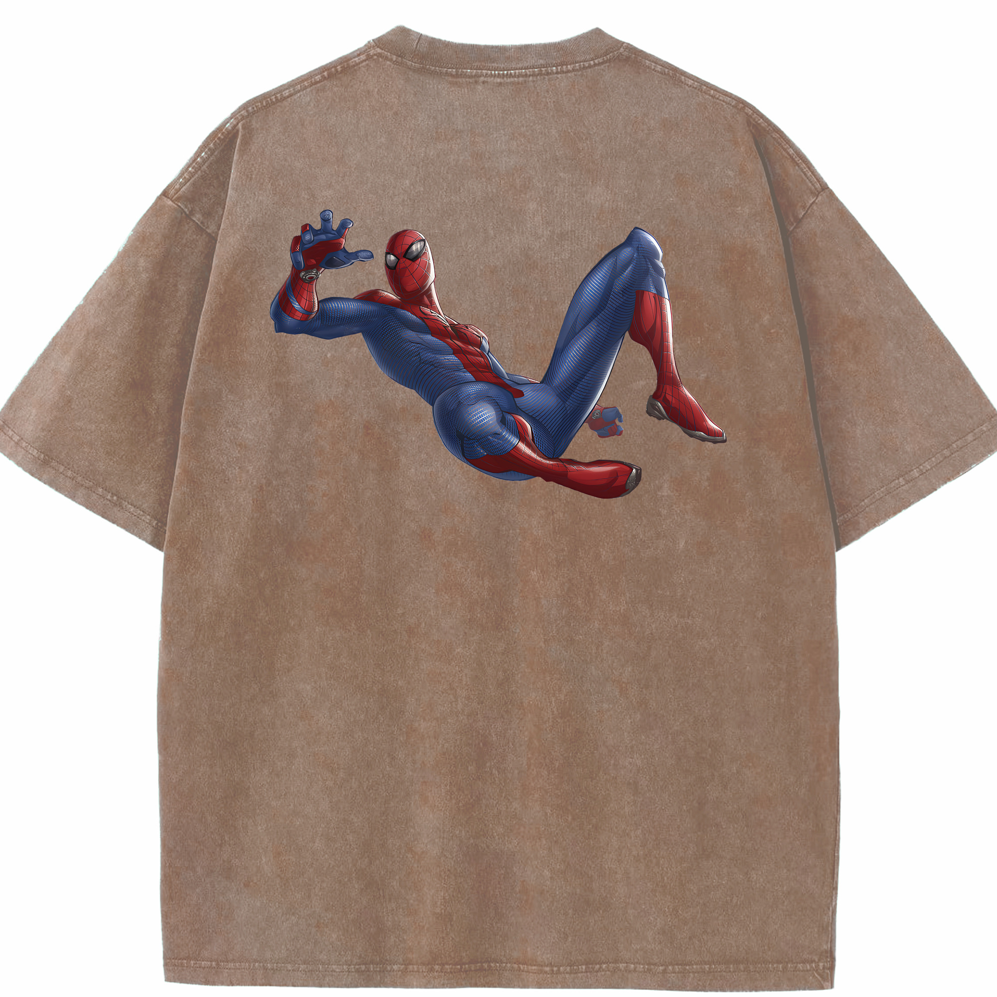 （画像用） Spider Man スパイダーマン 綿100% ヴィンテージ風 半袖Tシャツ（背面プリント）