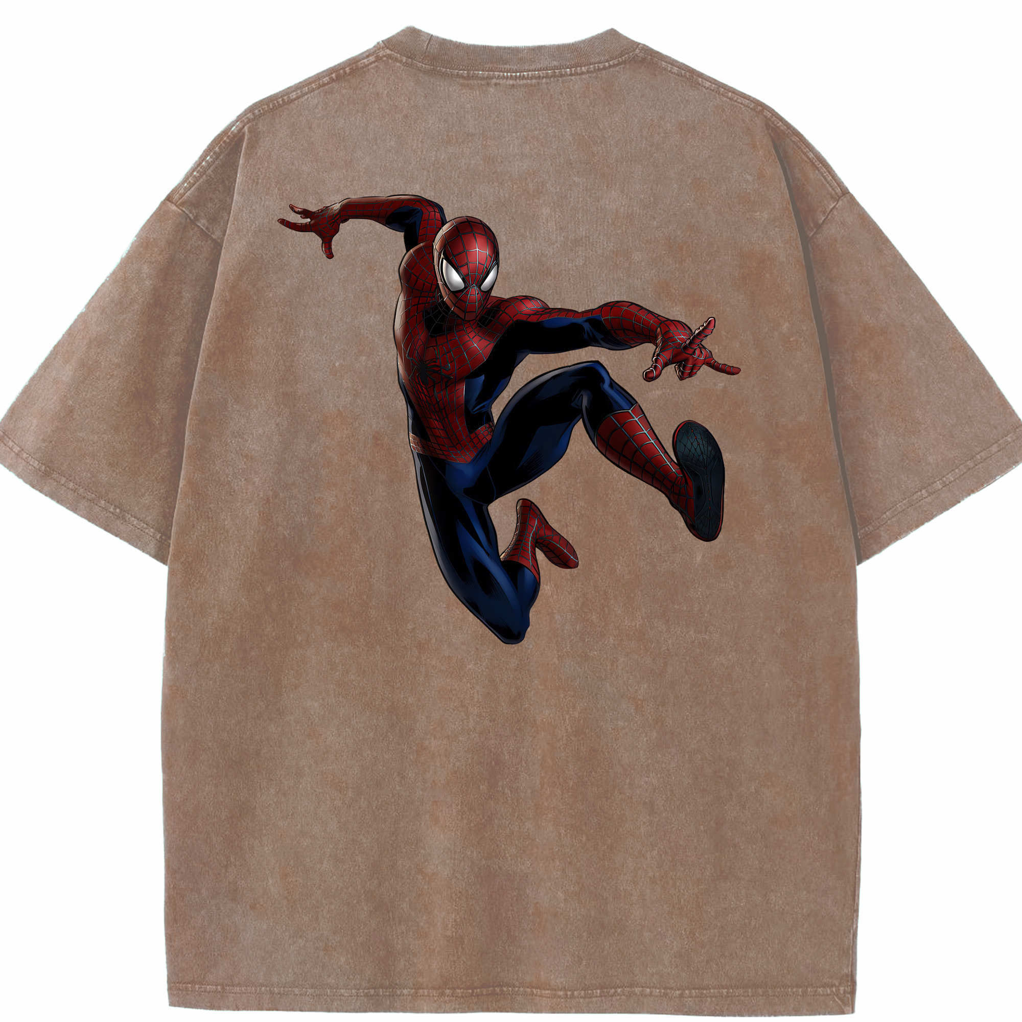 （画像用） Spider Man スパイダーマン 綿100% ヴィンテージ風 半袖Tシャツ（背面プリント）