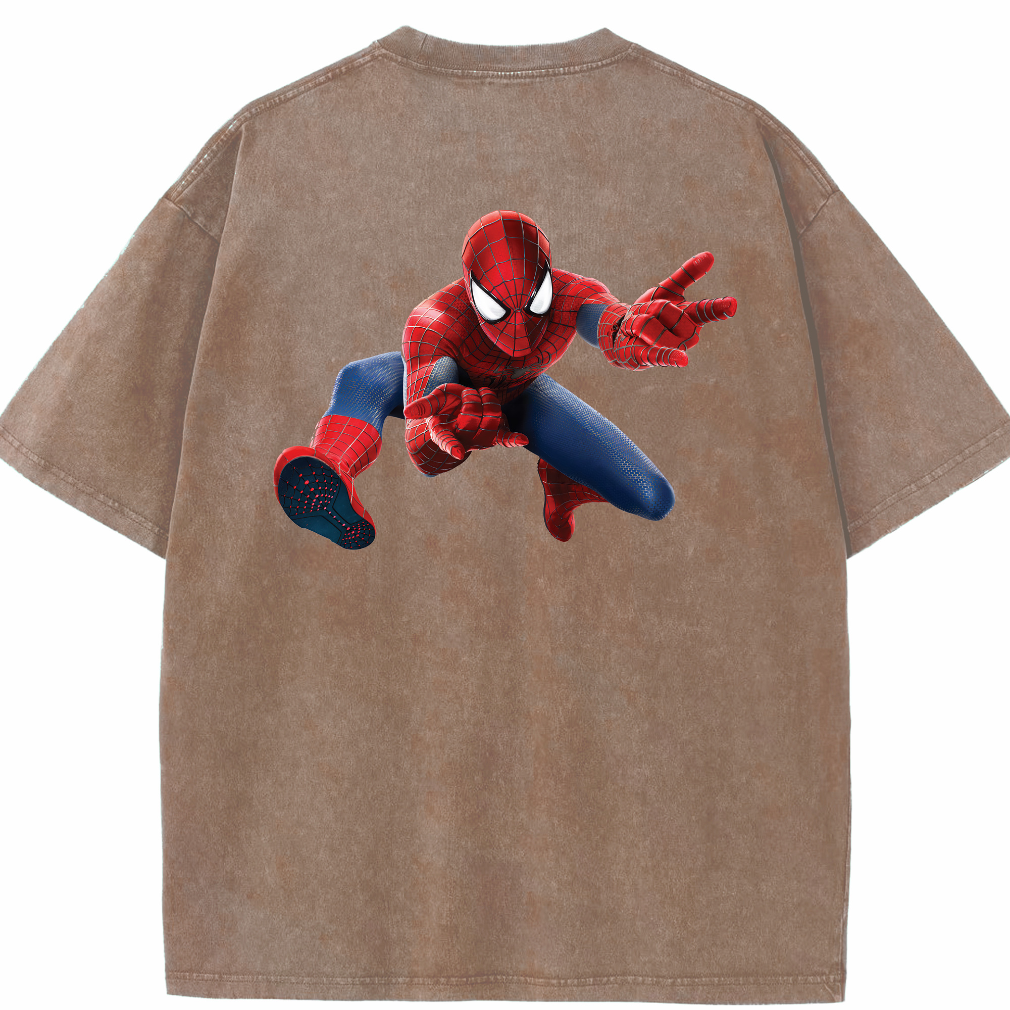 （画像用） Spider Man スパイダーマン 綿100% ヴィンテージ風 半袖Tシャツ（背面プリント）