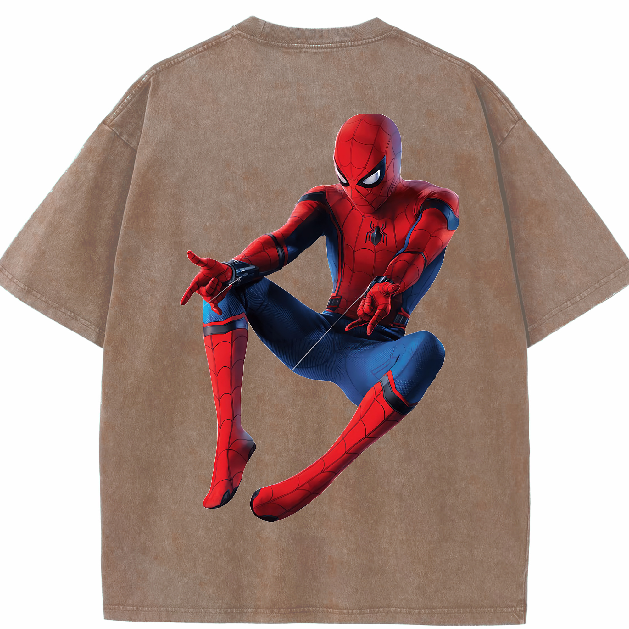 （画像用） Spider Man スパイダーマン 綿100% ヴィンテージ風 半袖Tシャツ（背面プリント）