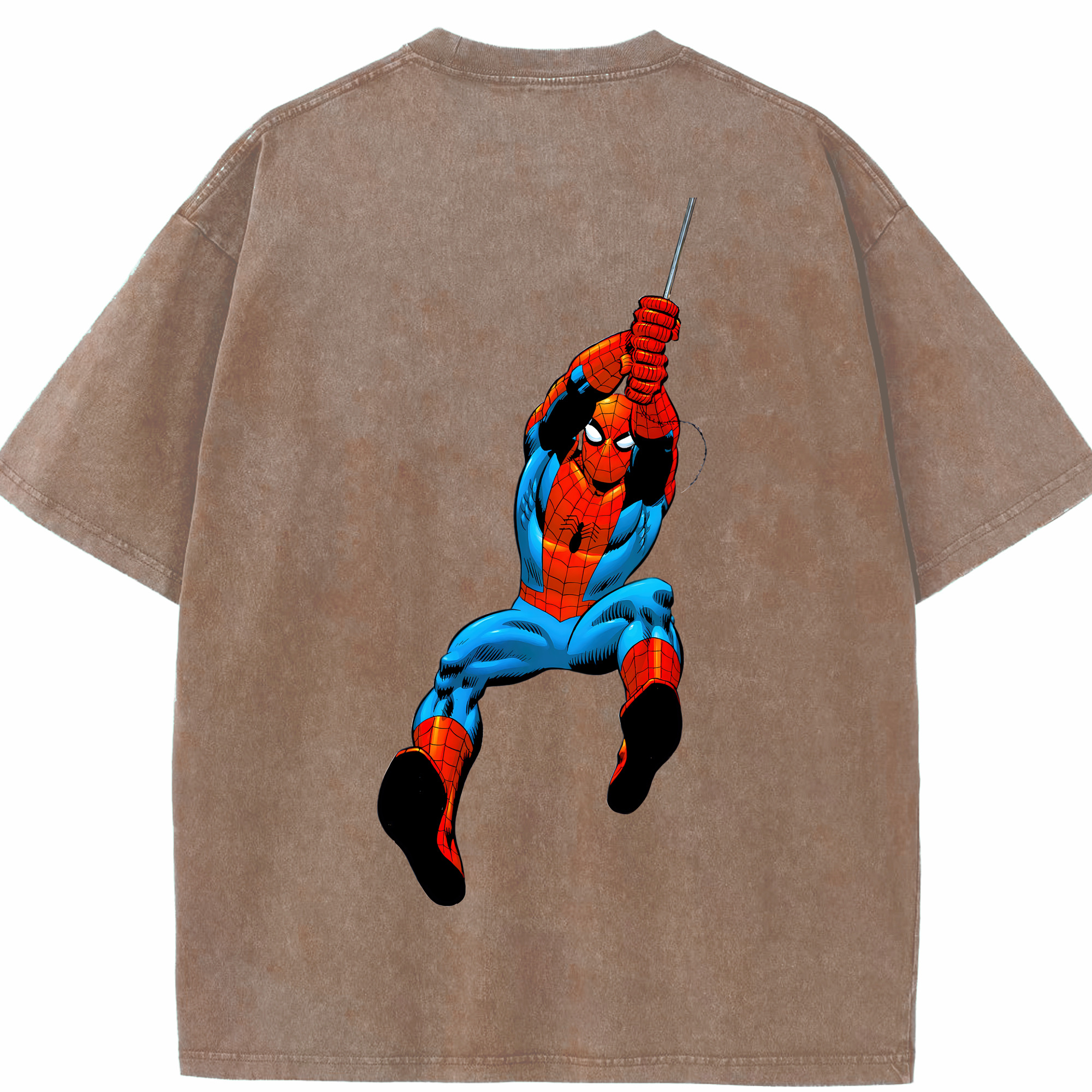 （画像用） Spider Man スパイダーマン 綿100% ヴィンテージ風 半袖Tシャツ（背面プリント）