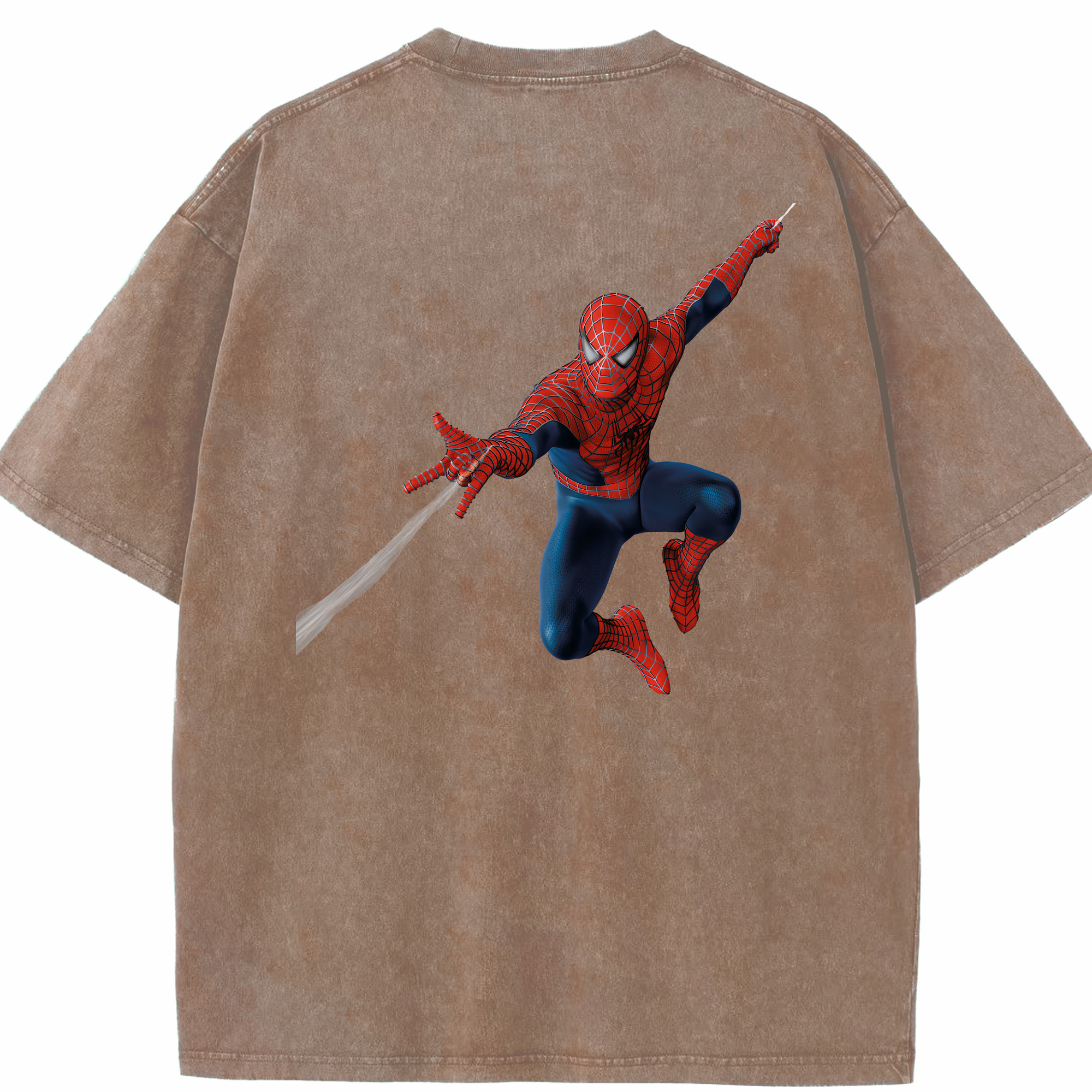 （画像用） Spider Man スパイダーマン 綿100% ヴィンテージ風 半袖Tシャツ（背面プリント）
