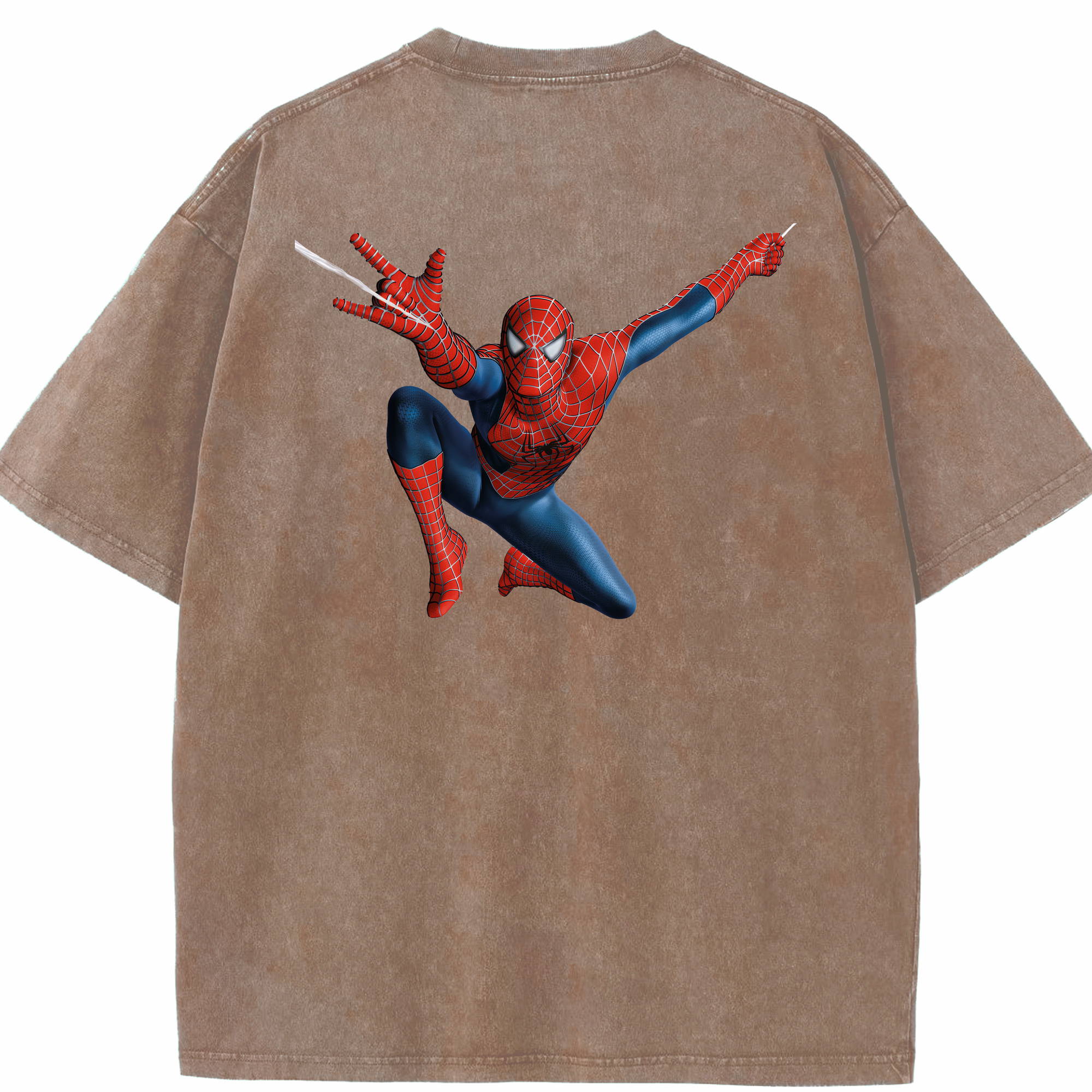 （画像用） Spider Man スパイダーマン 綿100% ヴィンテージ風 半袖Tシャツ（背面プリント）