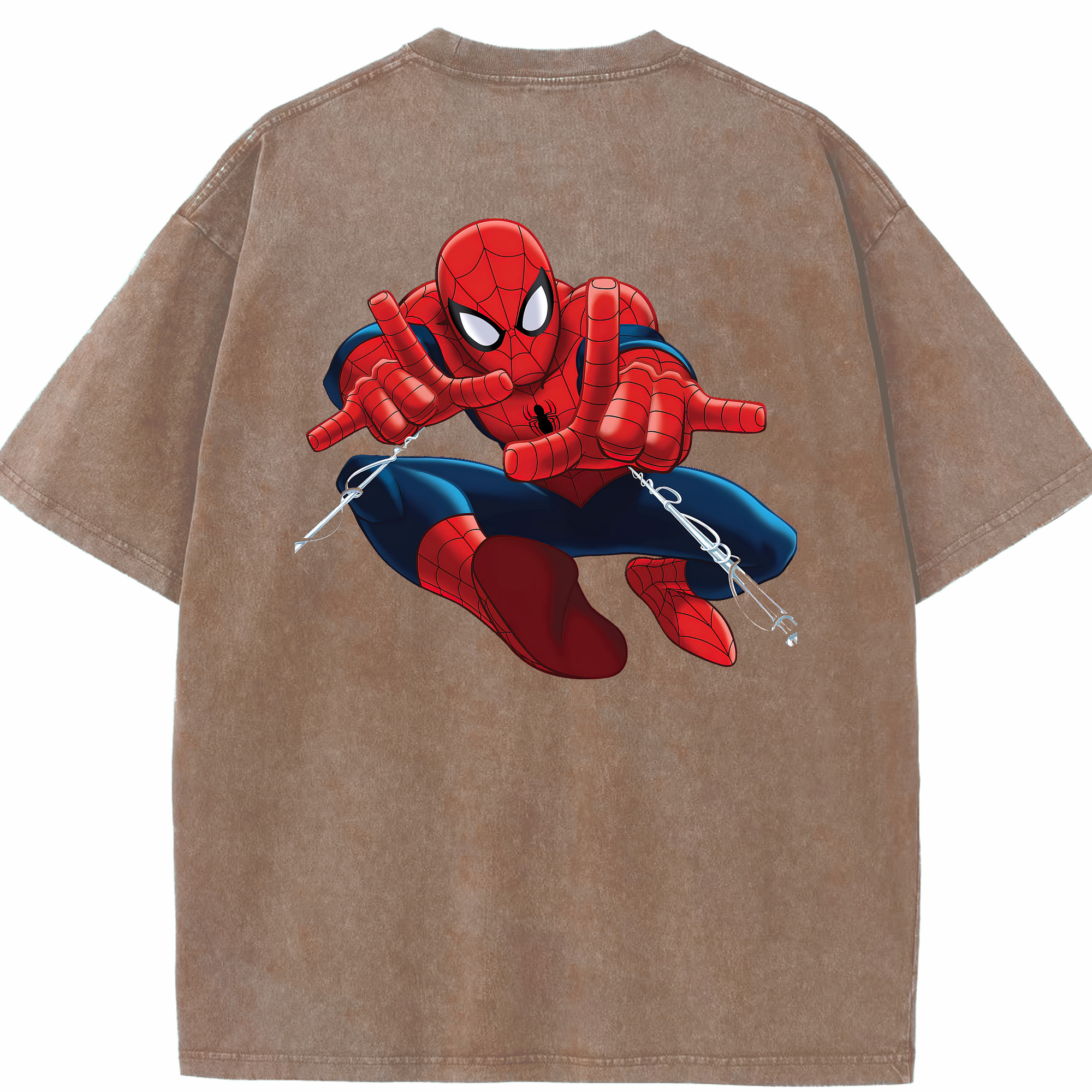 （画像用） Spider Man スパイダーマン 綿100% ヴィンテージ風 半袖Tシャツ（背面プリント）