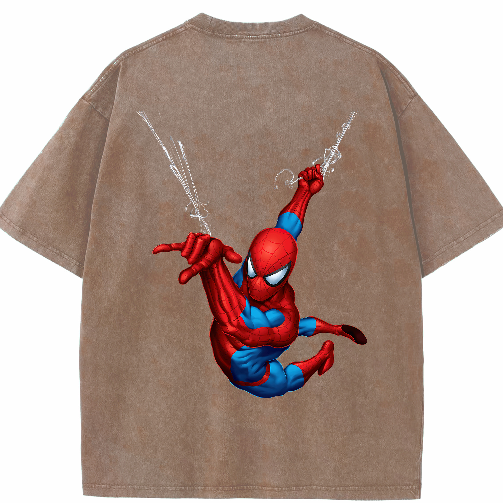 （画像用） Spider Man スパイダーマン 綿100% ヴィンテージ風 半袖Tシャツ（背面プリント）