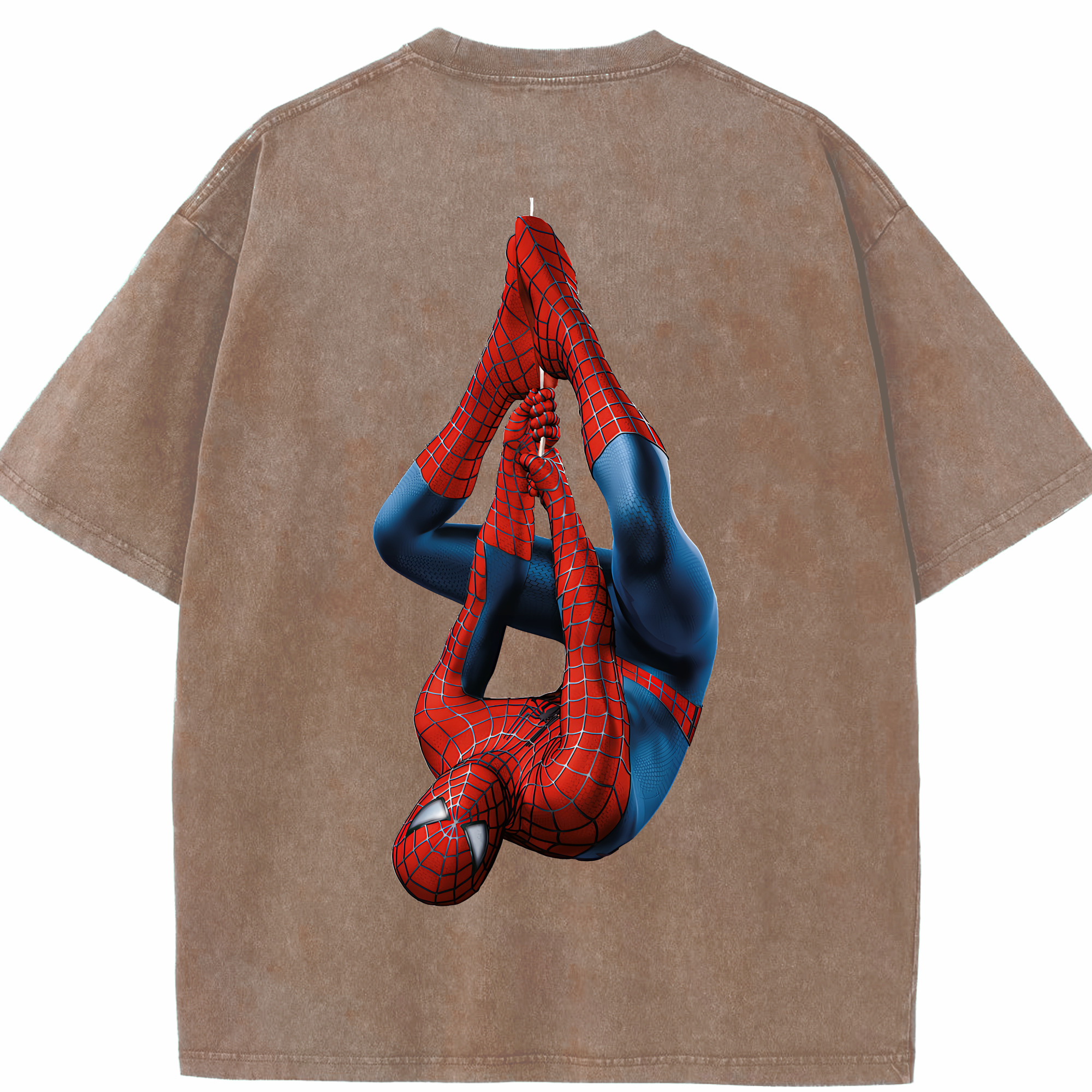 （画像用） Spider Man スパイダーマン 綿100% ヴィンテージ風 半袖Tシャツ（背面プリント）