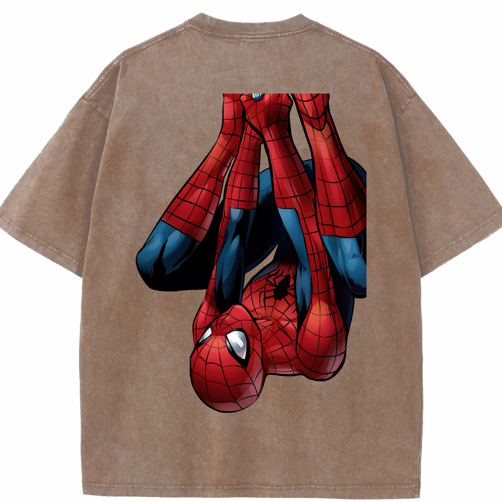 （画像用） Spider Man スパイダーマン 綿100% ヴィンテージ風 半袖Tシャツ（背面プリント）