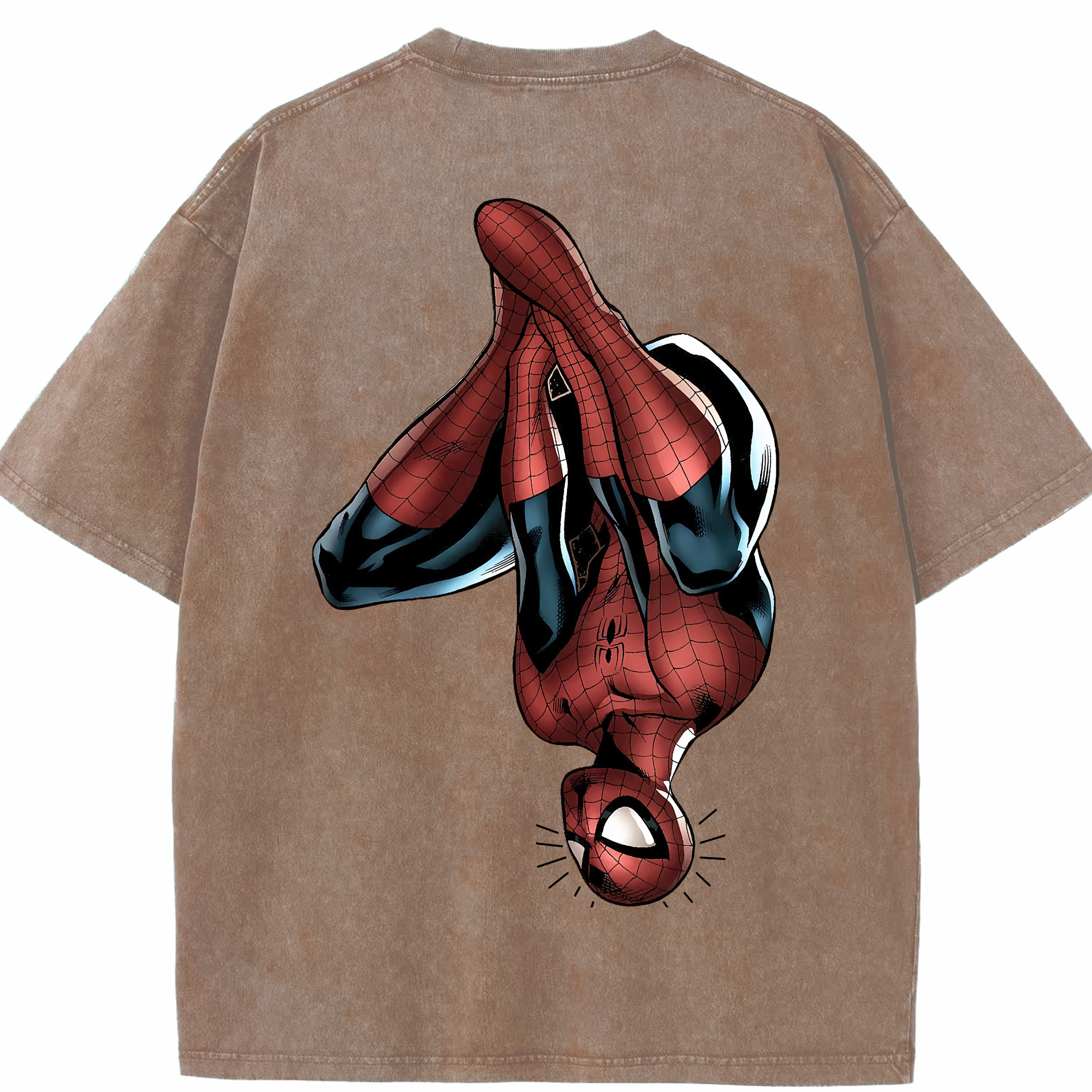 （画像用） Spider Man スパイダーマン 綿100% ヴィンテージ風 半袖Tシャツ（背面プリント）
