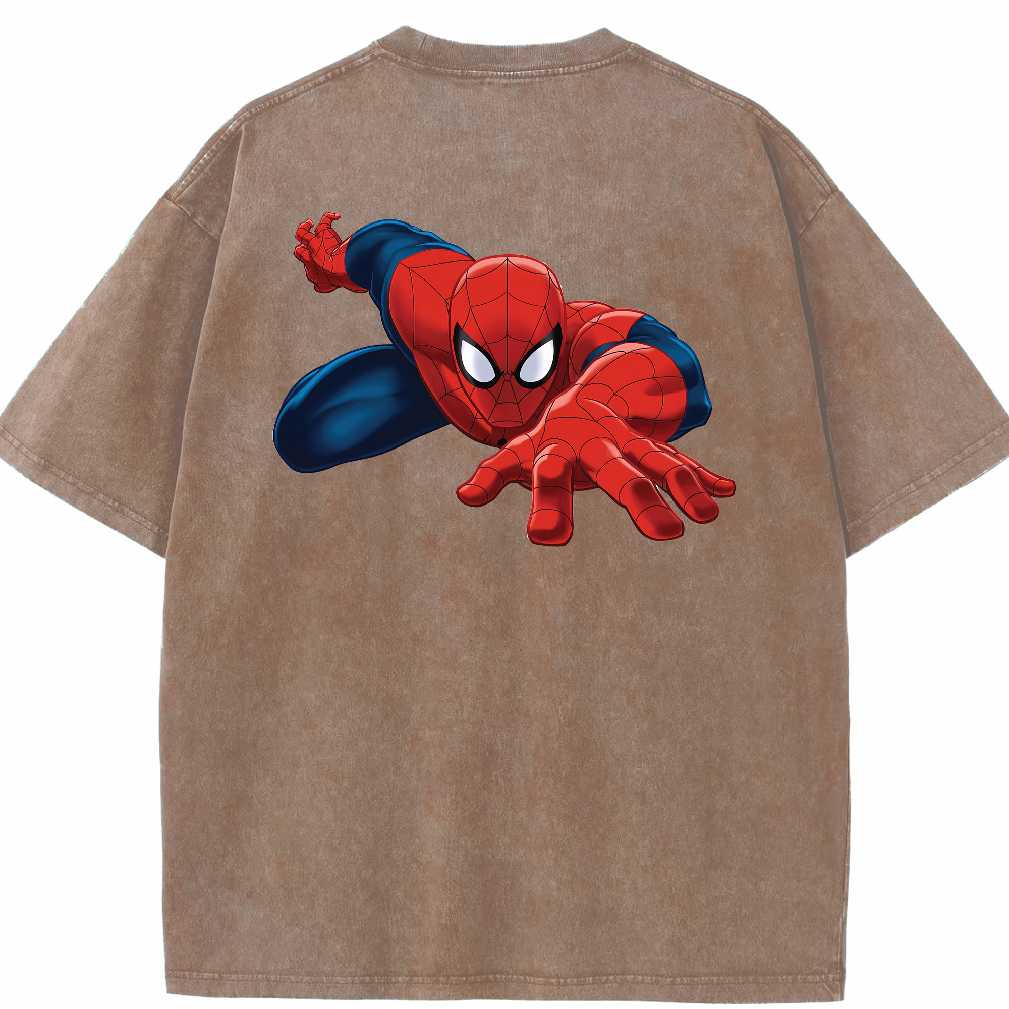 （画像用） Spider Man スパイダーマン 綿100% ヴィンテージ風 半袖Tシャツ（背面プリント）