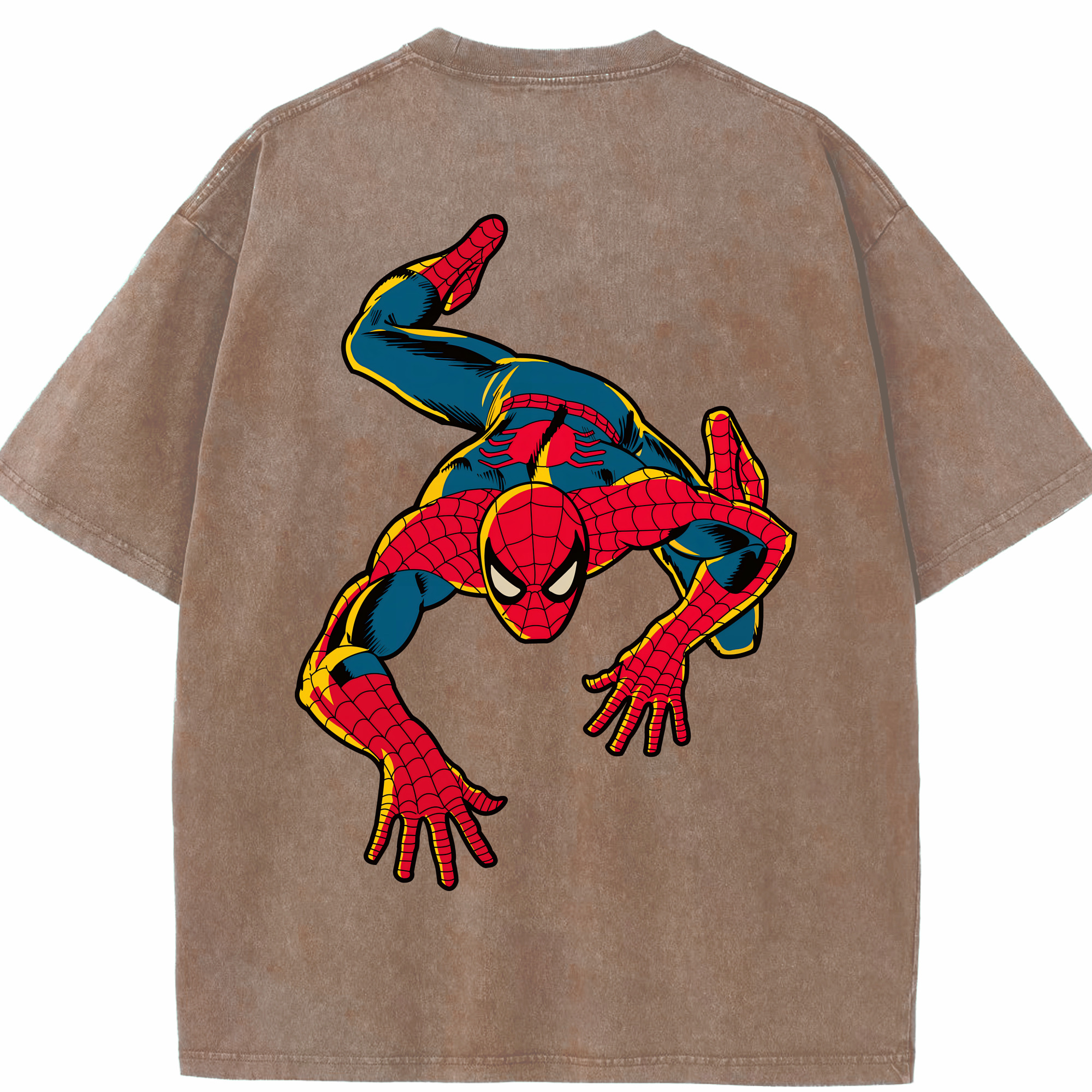 （画像用） Spider Man スパイダーマン 綿100% ヴィンテージ風 半袖Tシャツ（背面プリント）
