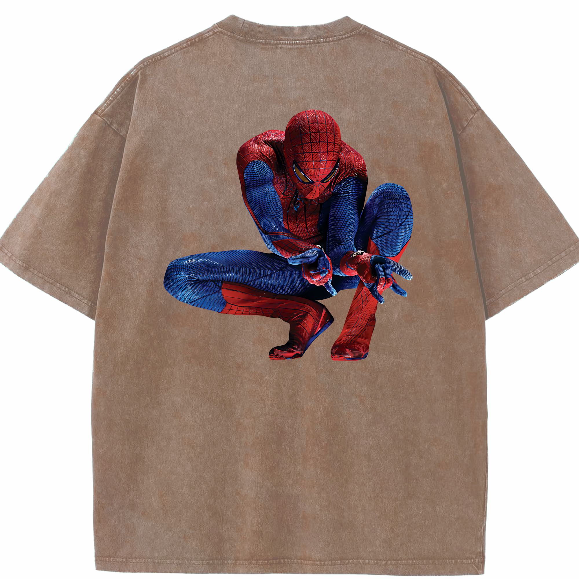 （画像用） Spider Man スパイダーマン 綿100% ヴィンテージ風 半袖Tシャツ（背面プリント）