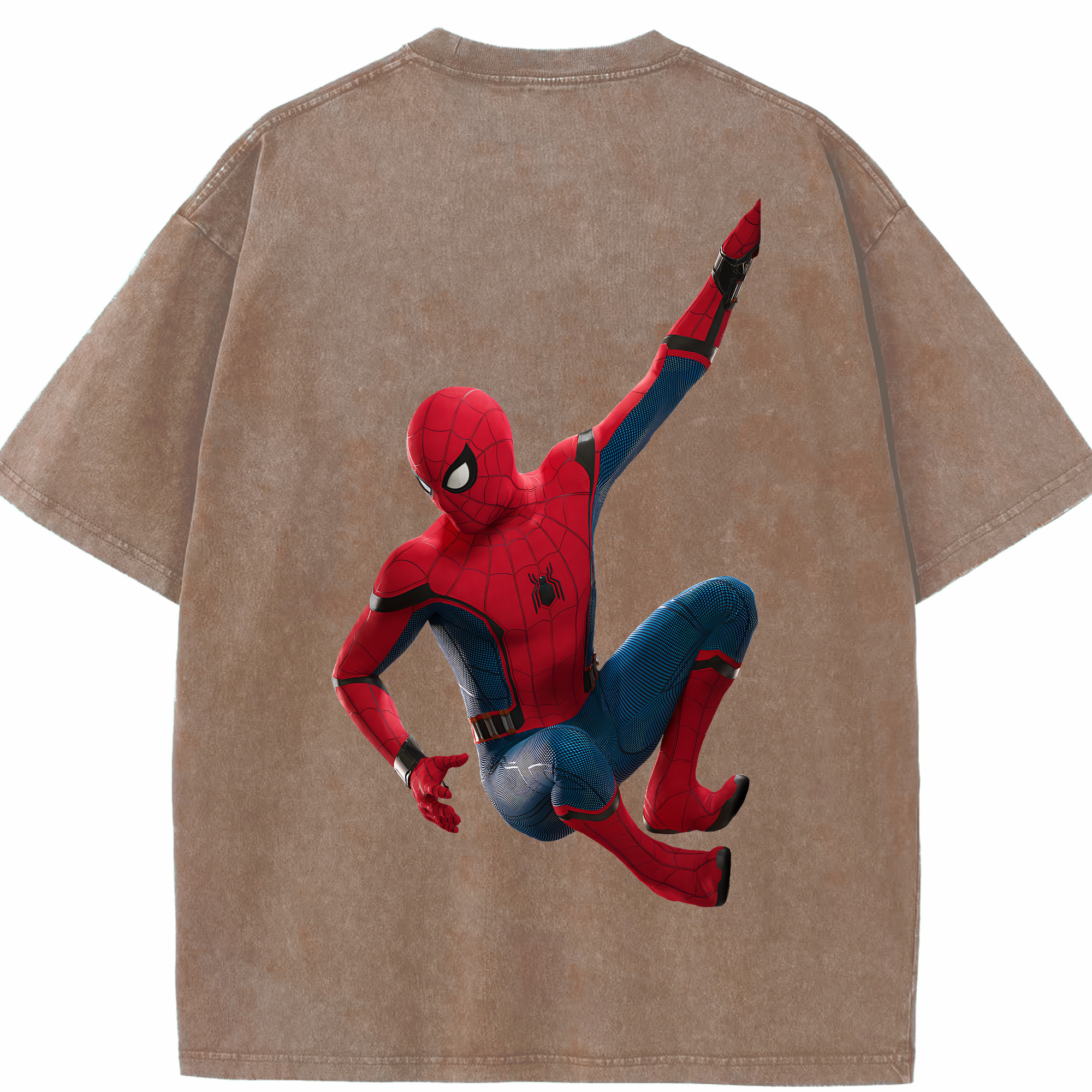 （画像用） Spider Man スパイダーマン 綿100% ヴィンテージ風 半袖Tシャツ（背面プリント）