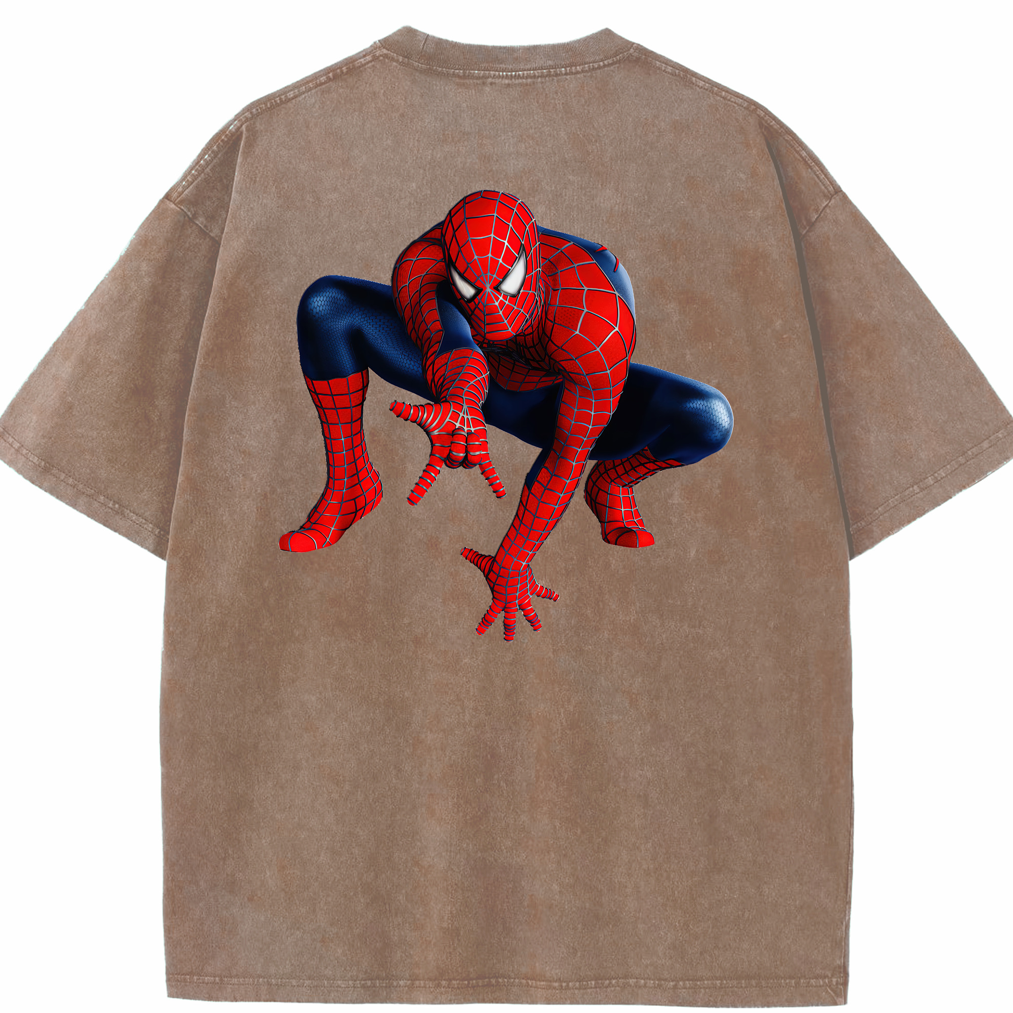 （画像用） Spider Man スパイダーマン 綿100% ヴィンテージ風 半袖Tシャツ（背面プリント）