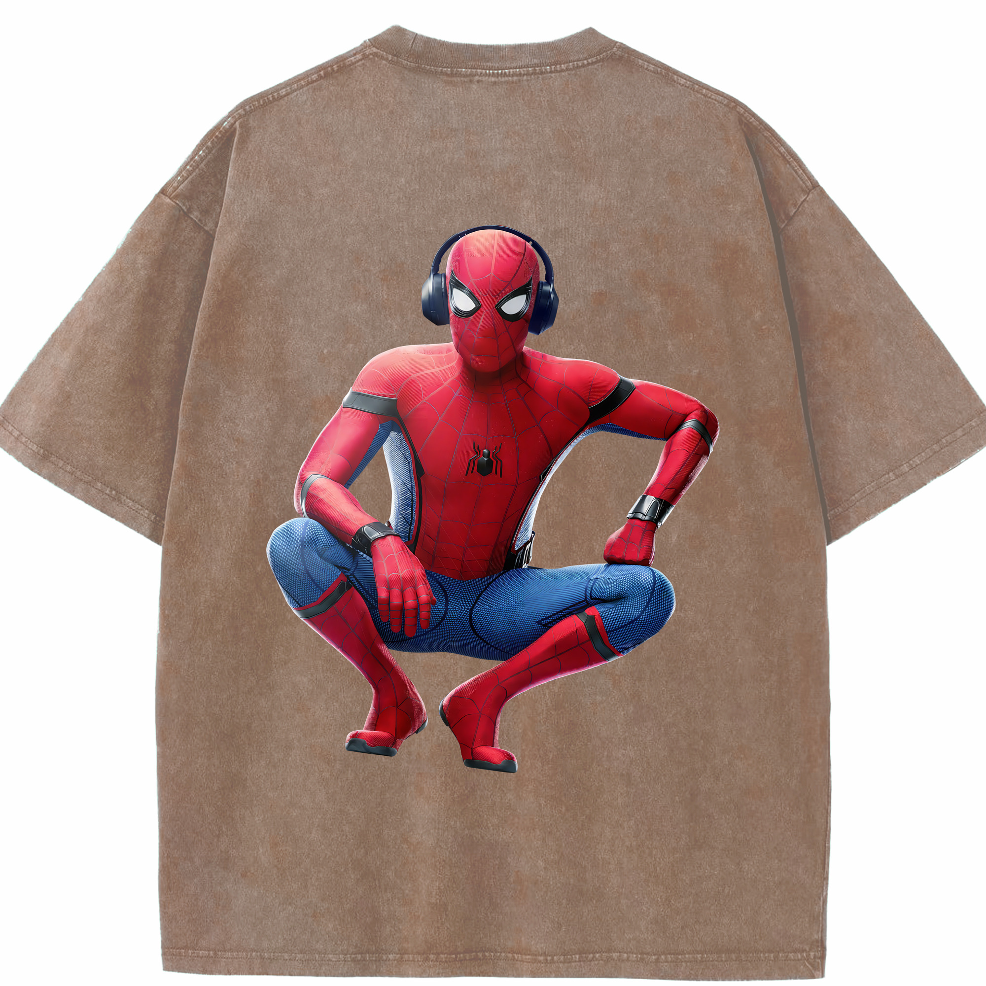 （画像用） Spider Man スパイダーマン 綿100% ヴィンテージ風 半袖Tシャツ（背面プリント）