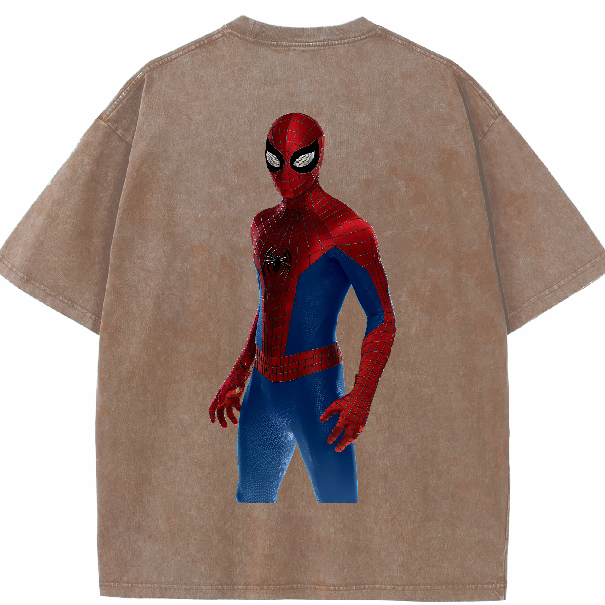 （画像用） Spider Man スパイダーマン 綿100% ヴィンテージ風 半袖Tシャツ（背面プリント）