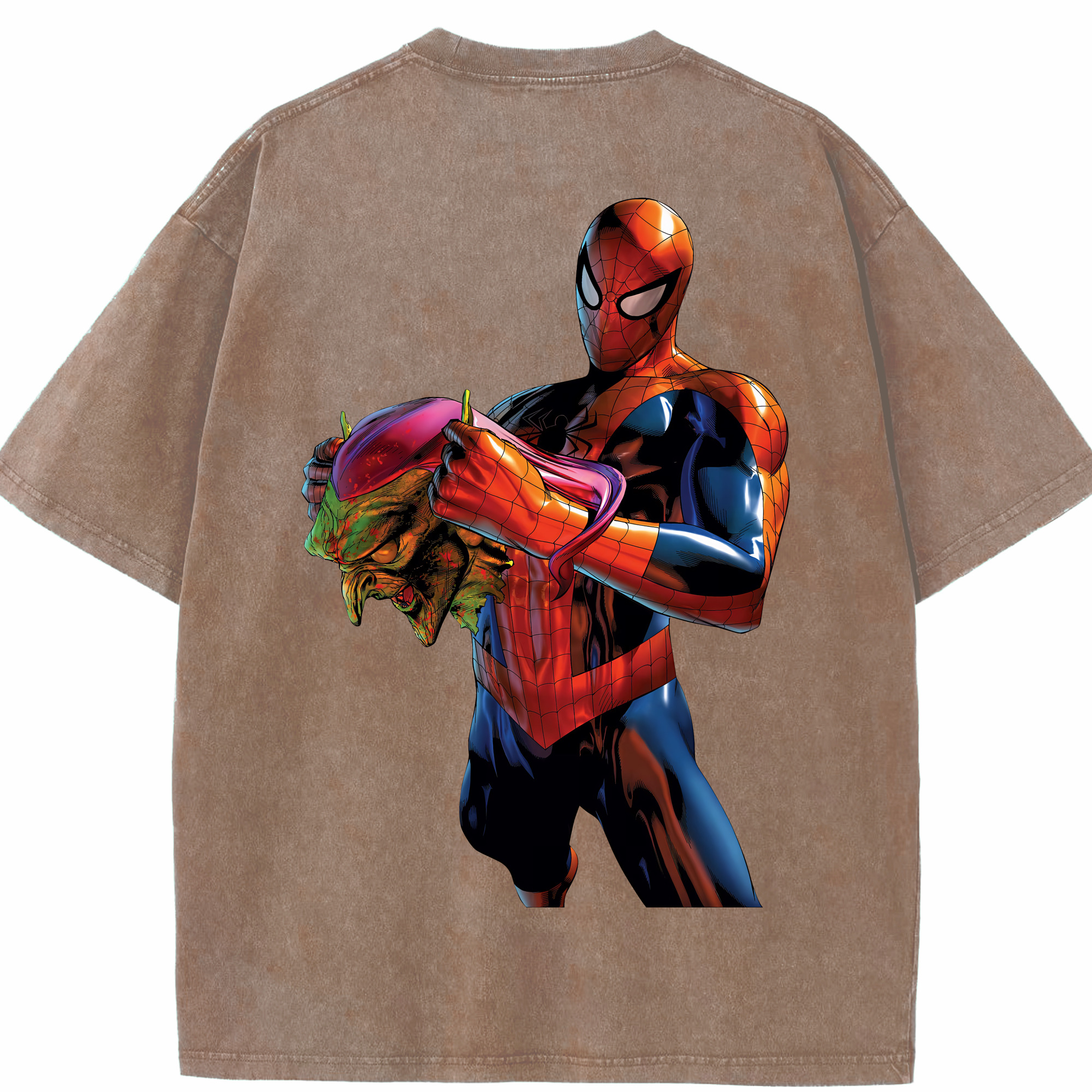（画像用） Spider Man スパイダーマン 綿100% ヴィンテージ風 半袖Tシャツ（背面プリント）