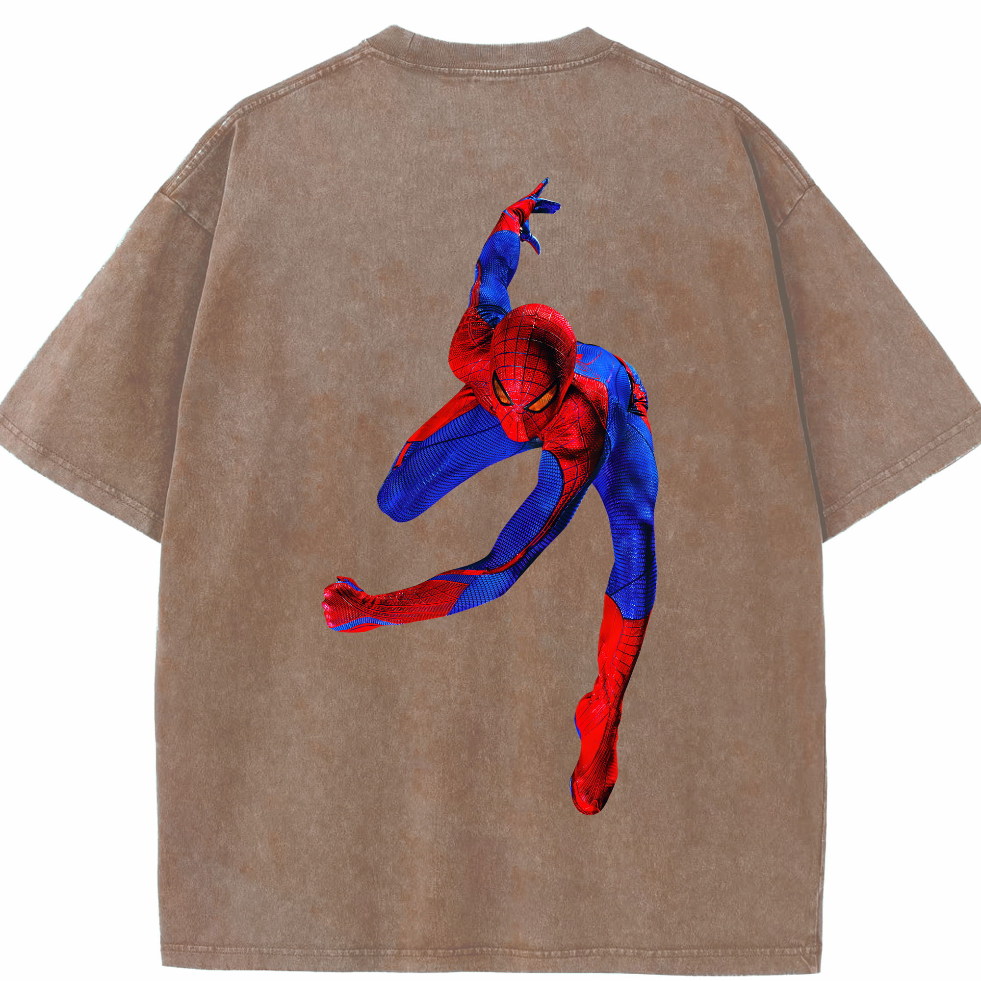 （画像用） Spider Man スパイダーマン 綿100% ヴィンテージ風 半袖Tシャツ（背面プリント）