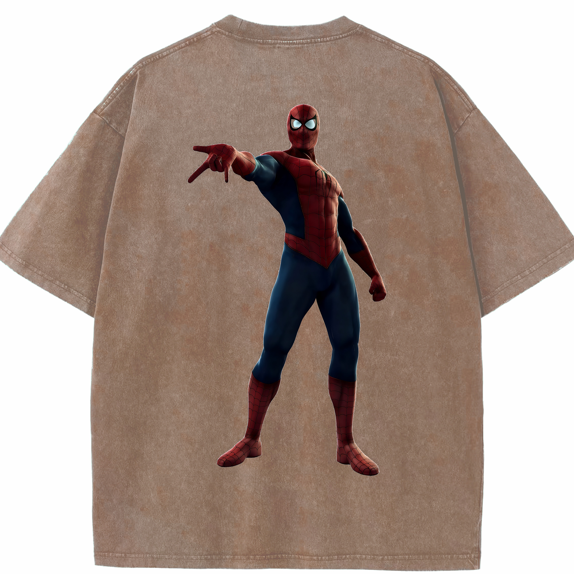 （画像用） Spider Man スパイダーマン 綿100% ヴィンテージ風 半袖Tシャツ（背面プリント）