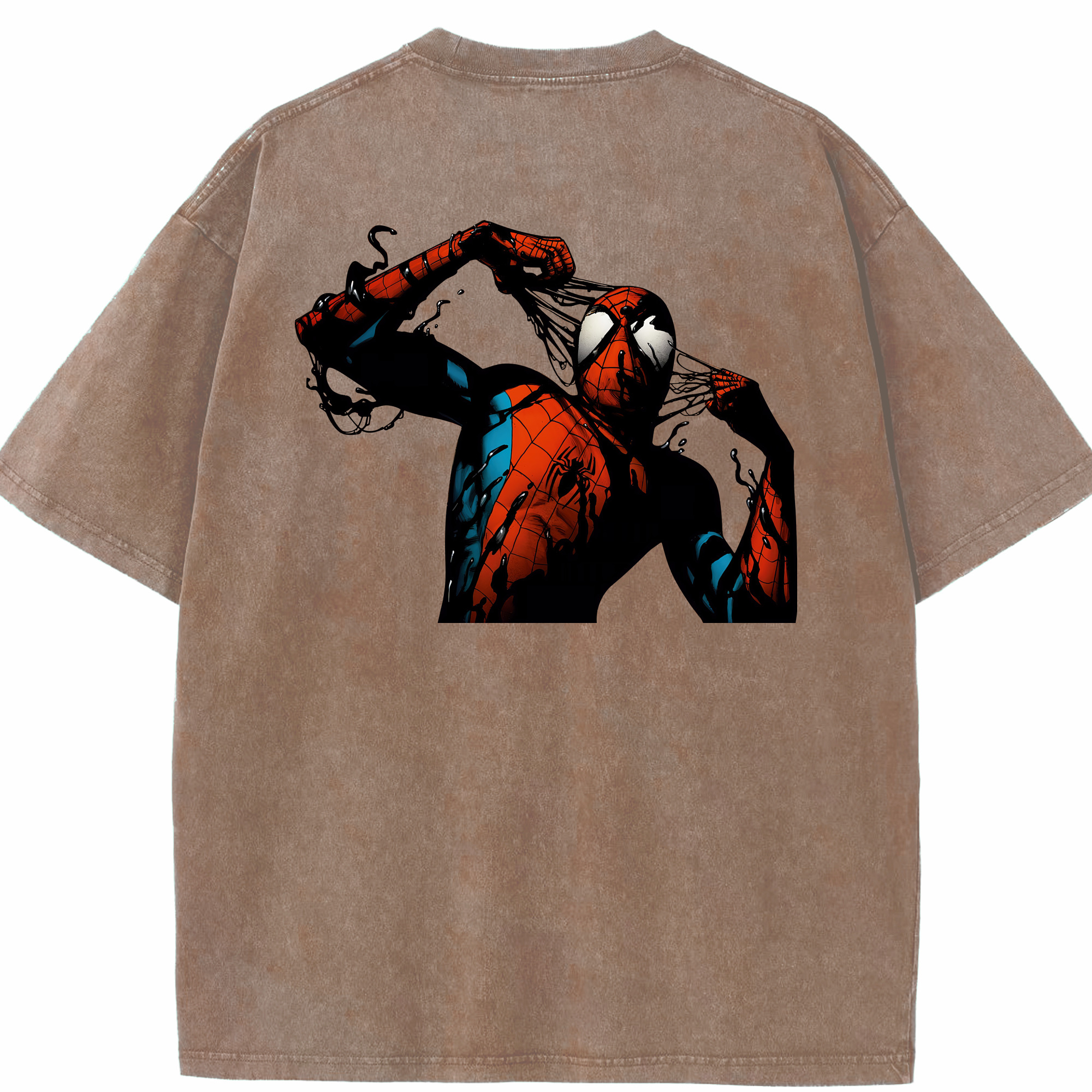 （画像用） Spider Man スパイダーマン 綿100% ヴィンテージ風 半袖Tシャツ（背面プリント）