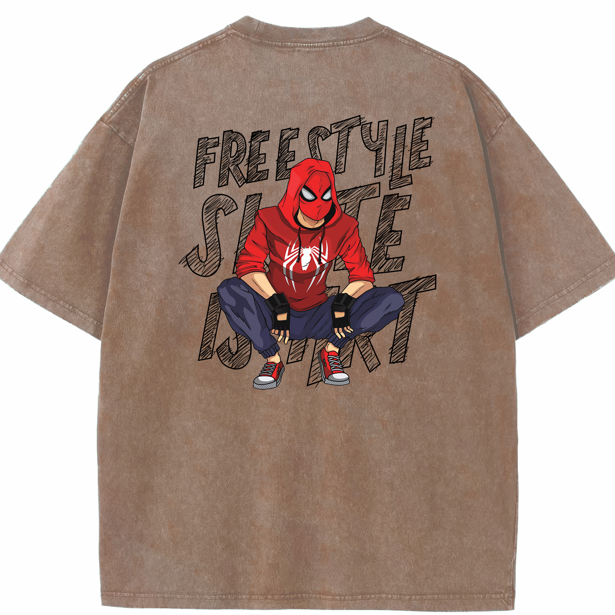（画像用） Spider Man スパイダーマン 綿100% ヴィンテージ風 半袖Tシャツ（背面プリント）