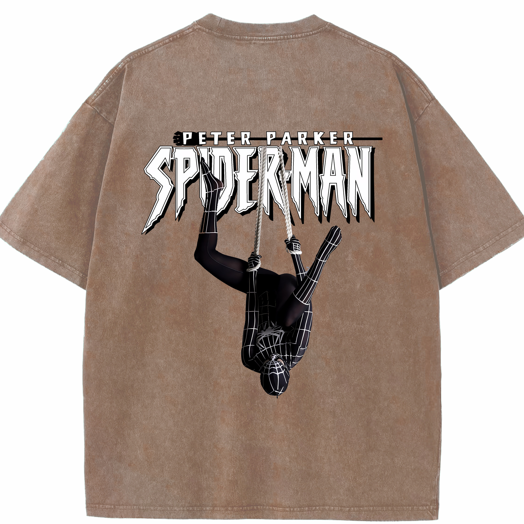 （画像用） Spider Man スパイダーマン 綿100% ヴィンテージ風 半袖Tシャツ（背面プリント）