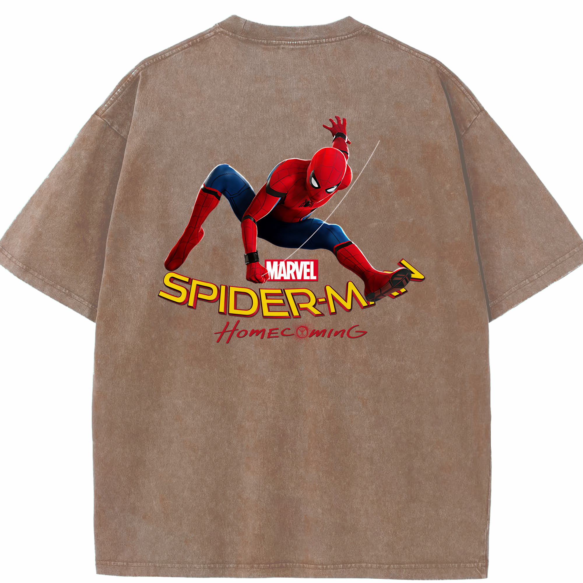 （画像用） Spider Man スパイダーマン 綿100% ヴィンテージ風 半袖Tシャツ（背面プリント）