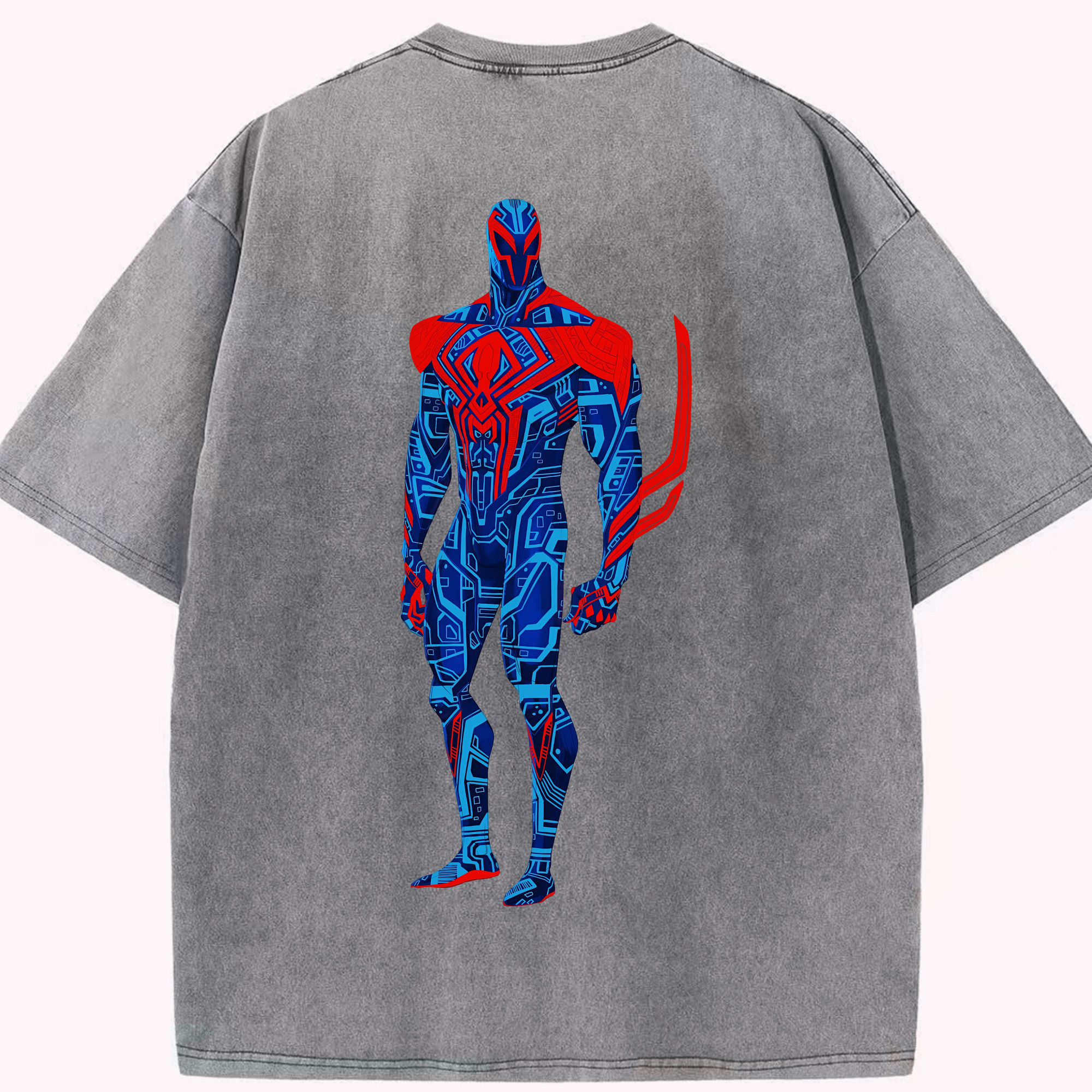 （画像用） Spider Man スパイダーマン 綿100% ヴィンテージ風 半袖Tシャツ（背面プリント）