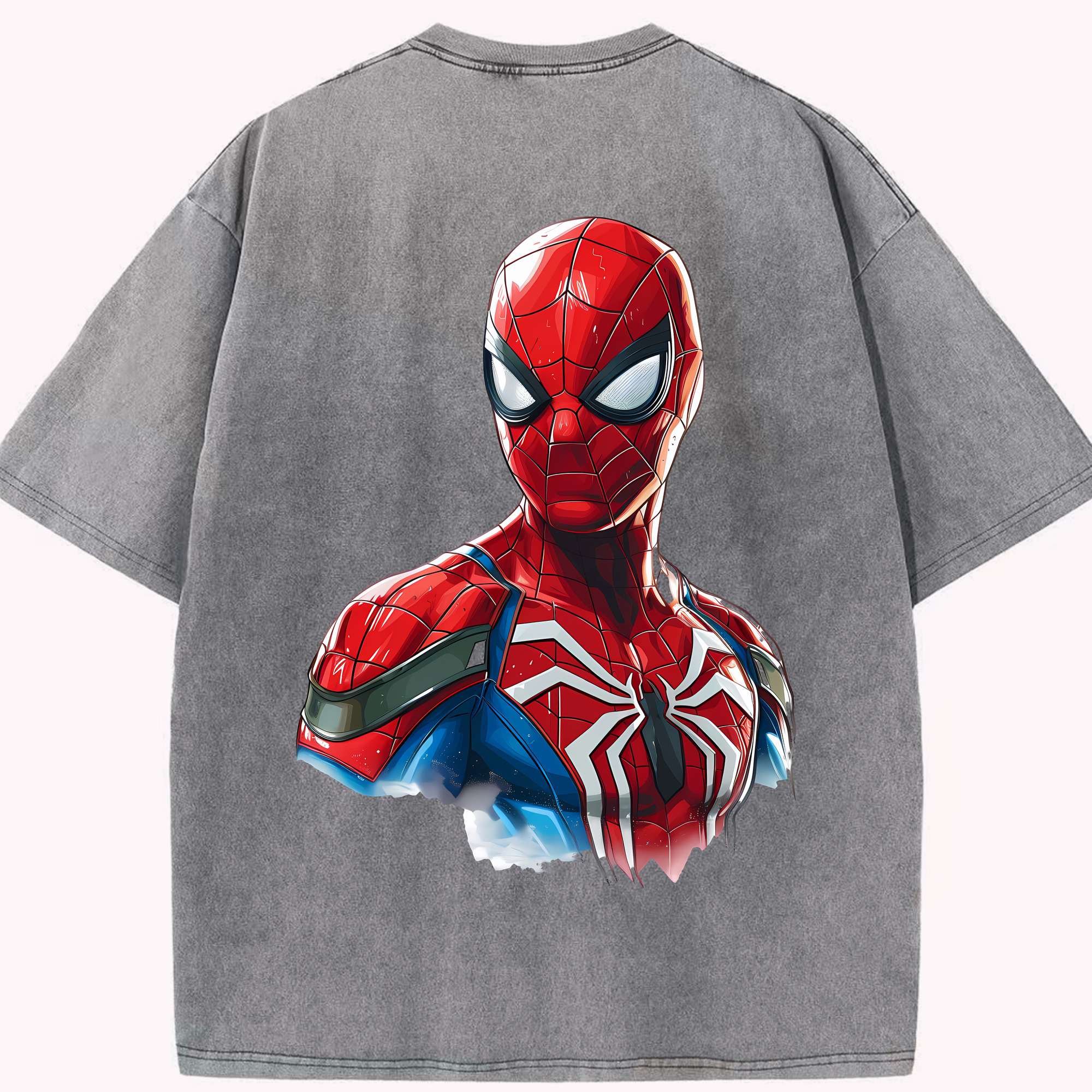 （画像用） Spider Man スパイダーマン 綿100% ヴィンテージ風 半袖Tシャツ（背面プリント）