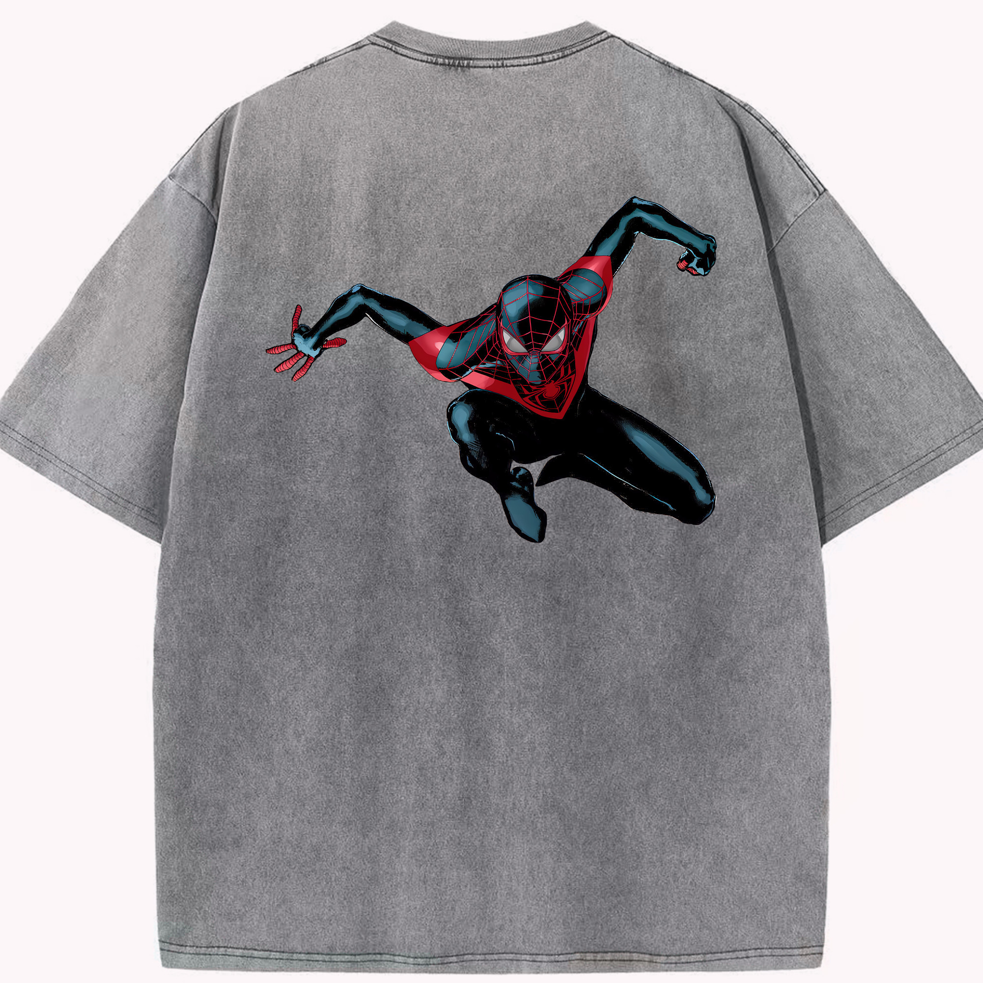 （画像用） Spider Man スパイダーマン 綿100% ヴィンテージ風 半袖Tシャツ（背面プリント）
