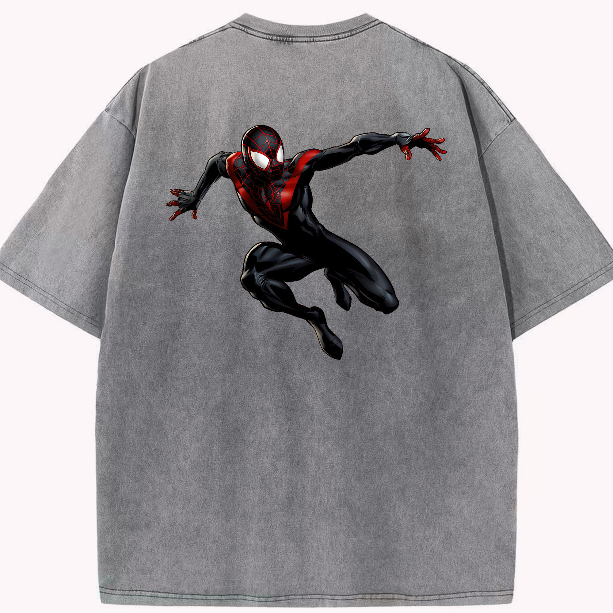 （画像用） Spider Man スパイダーマン 綿100% ヴィンテージ風 半袖Tシャツ（背面プリント）