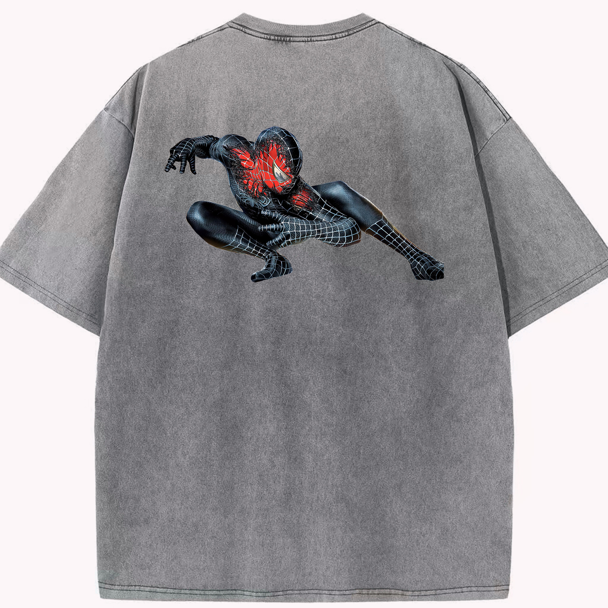 （画像用） Spider Man スパイダーマン 綿100% ヴィンテージ風 半袖Tシャツ（背面プリント）