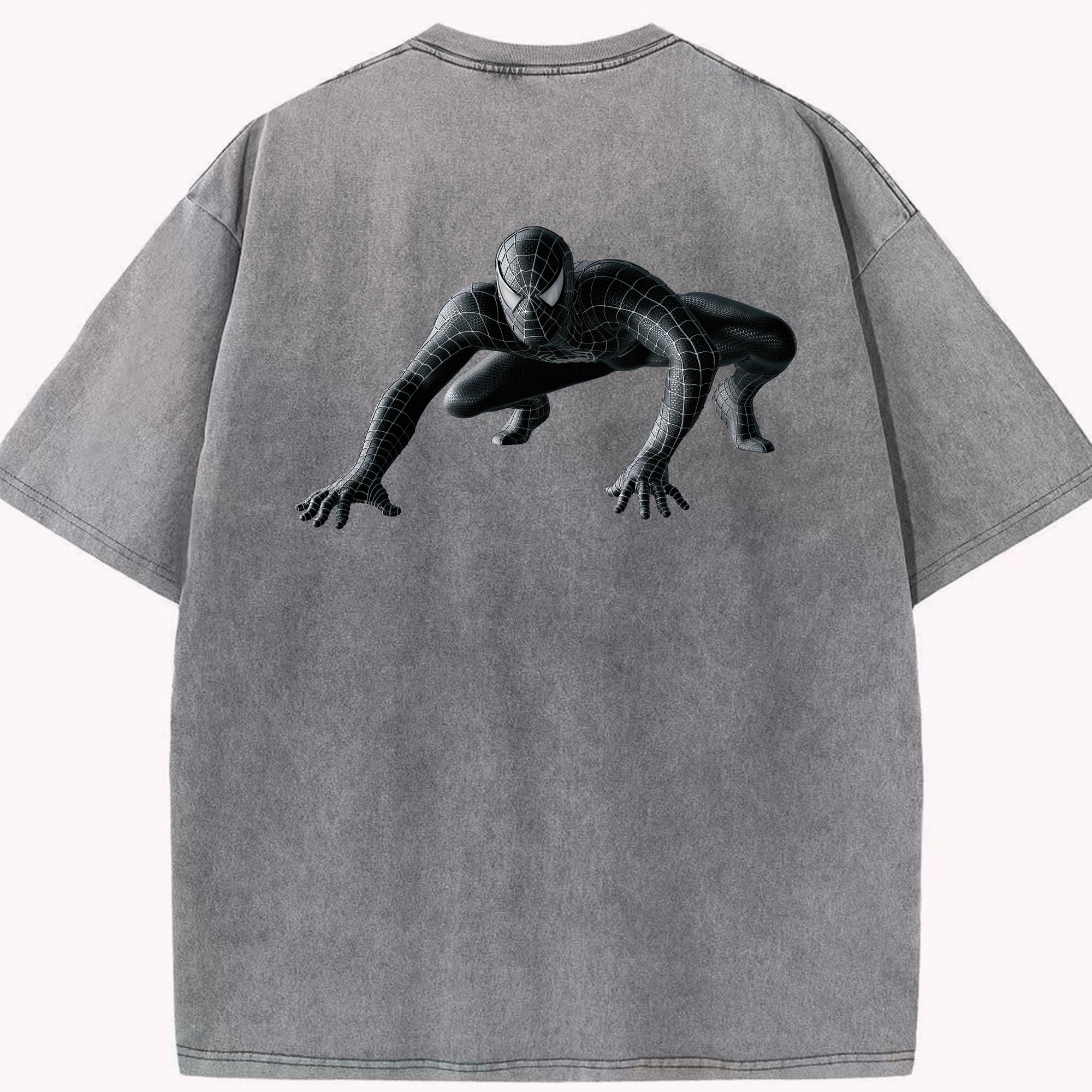 （画像用） Spider Man スパイダーマン 綿100% ヴィンテージ風 半袖Tシャツ（背面プリント）