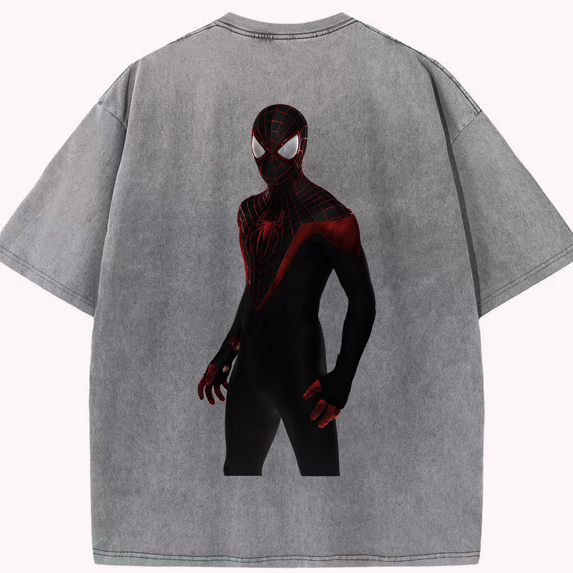 （画像用） Spider Man スパイダーマン 綿100% ヴィンテージ風 半袖Tシャツ（背面プリント）