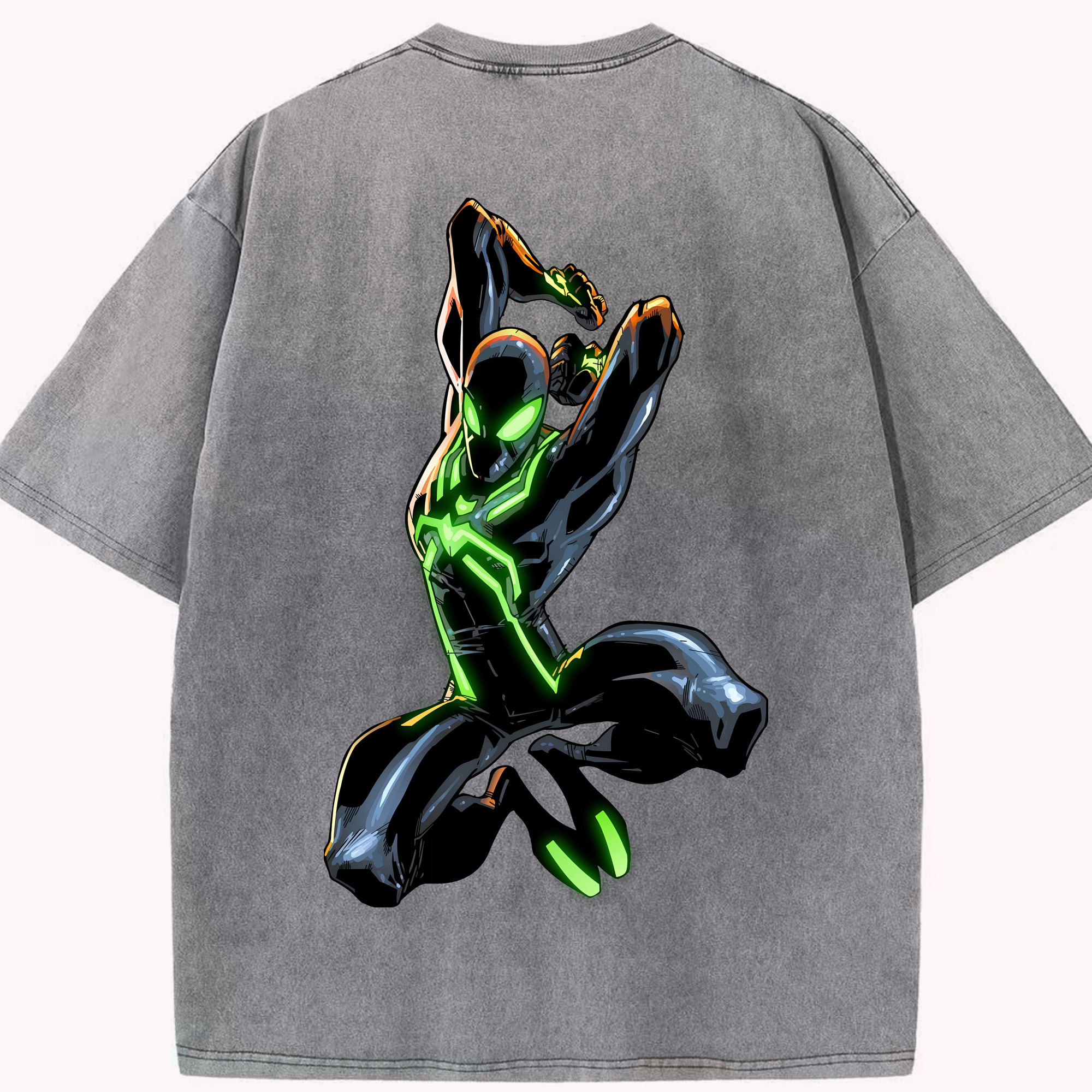 （画像用） Spider Man スパイダーマン 綿100% ヴィンテージ風 半袖Tシャツ（背面プリント）