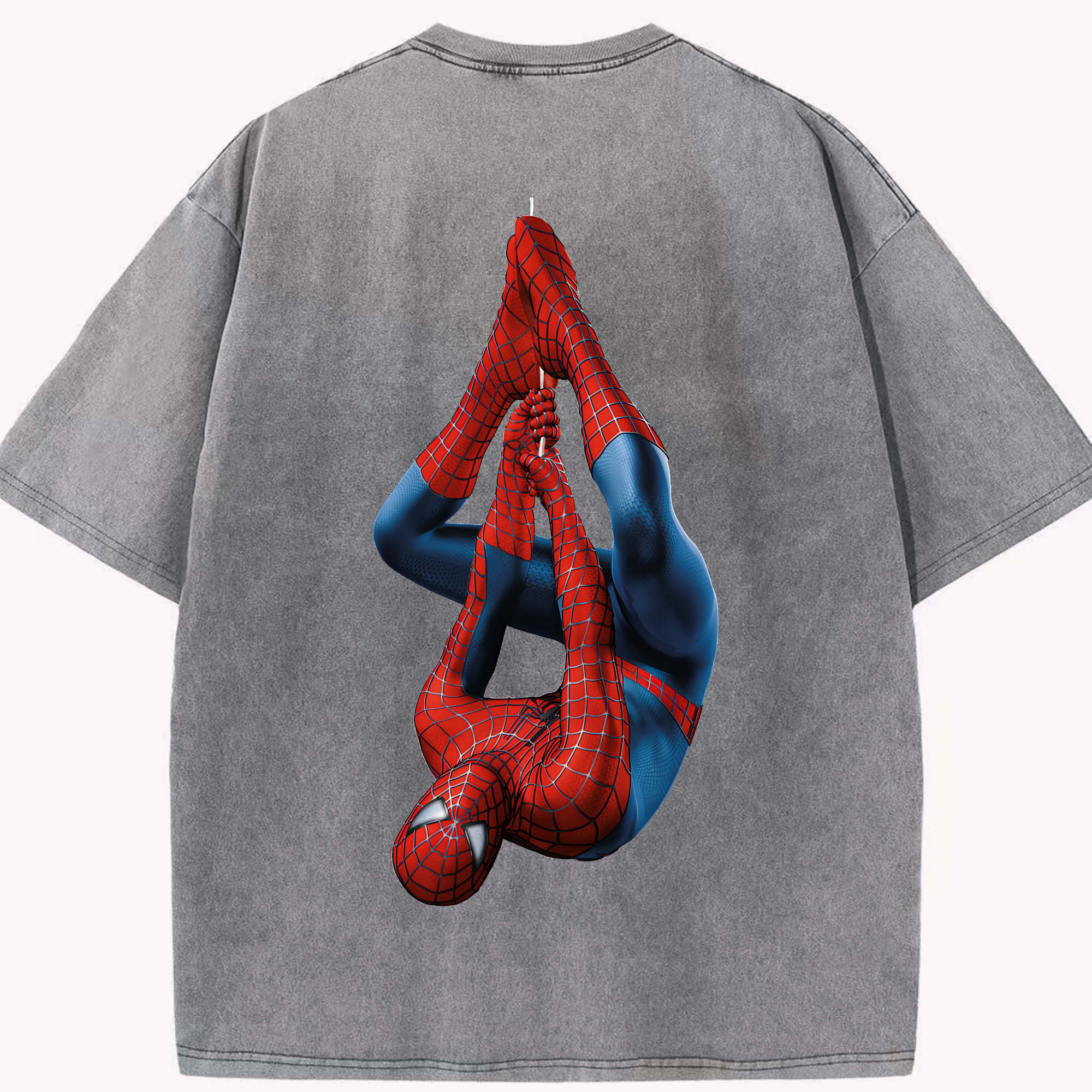 （画像用） Spider Man スパイダーマン 綿100% ヴィンテージ風 半袖Tシャツ（背面プリント）