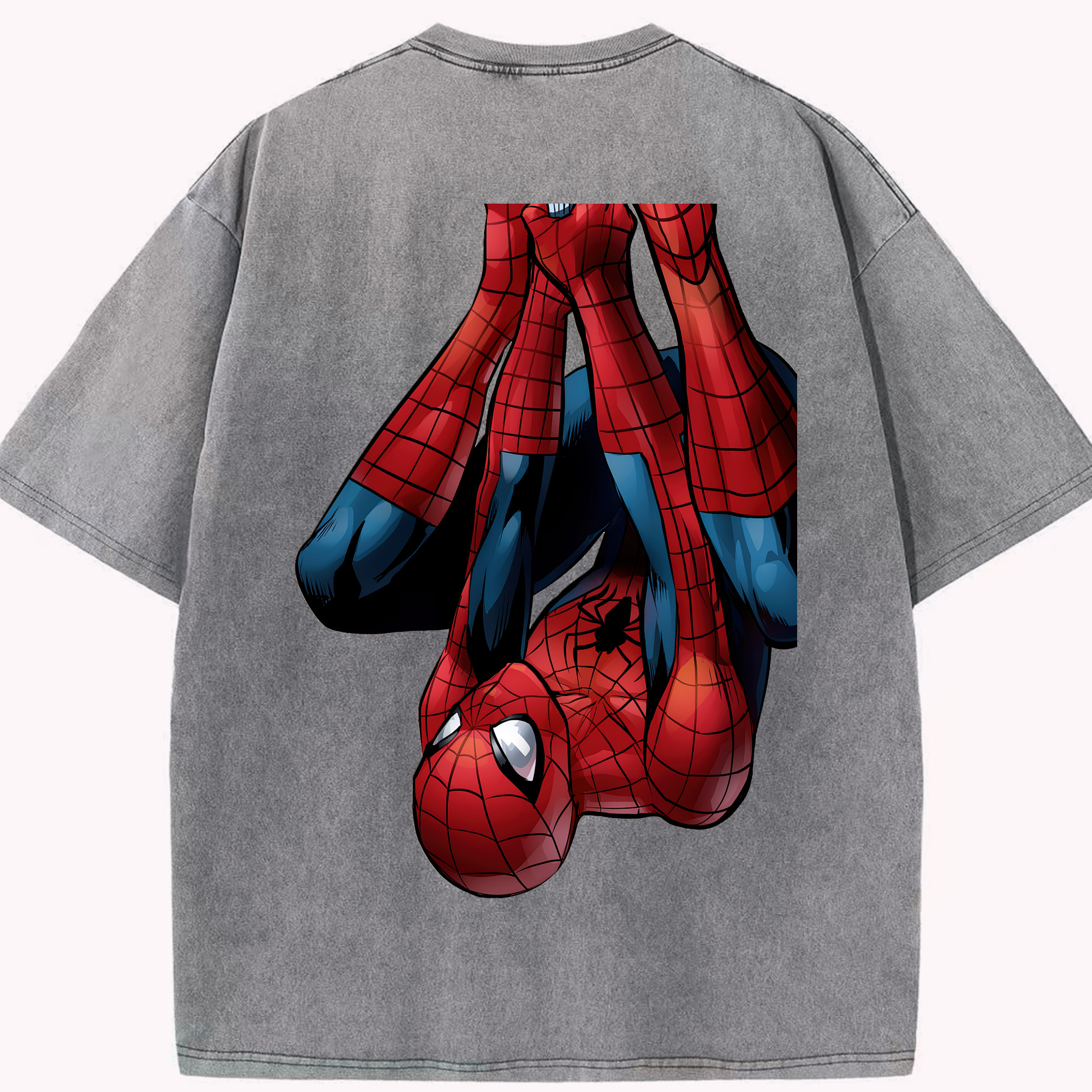 （画像用） Spider Man スパイダーマン 綿100% ヴィンテージ風 半袖Tシャツ（背面プリント）