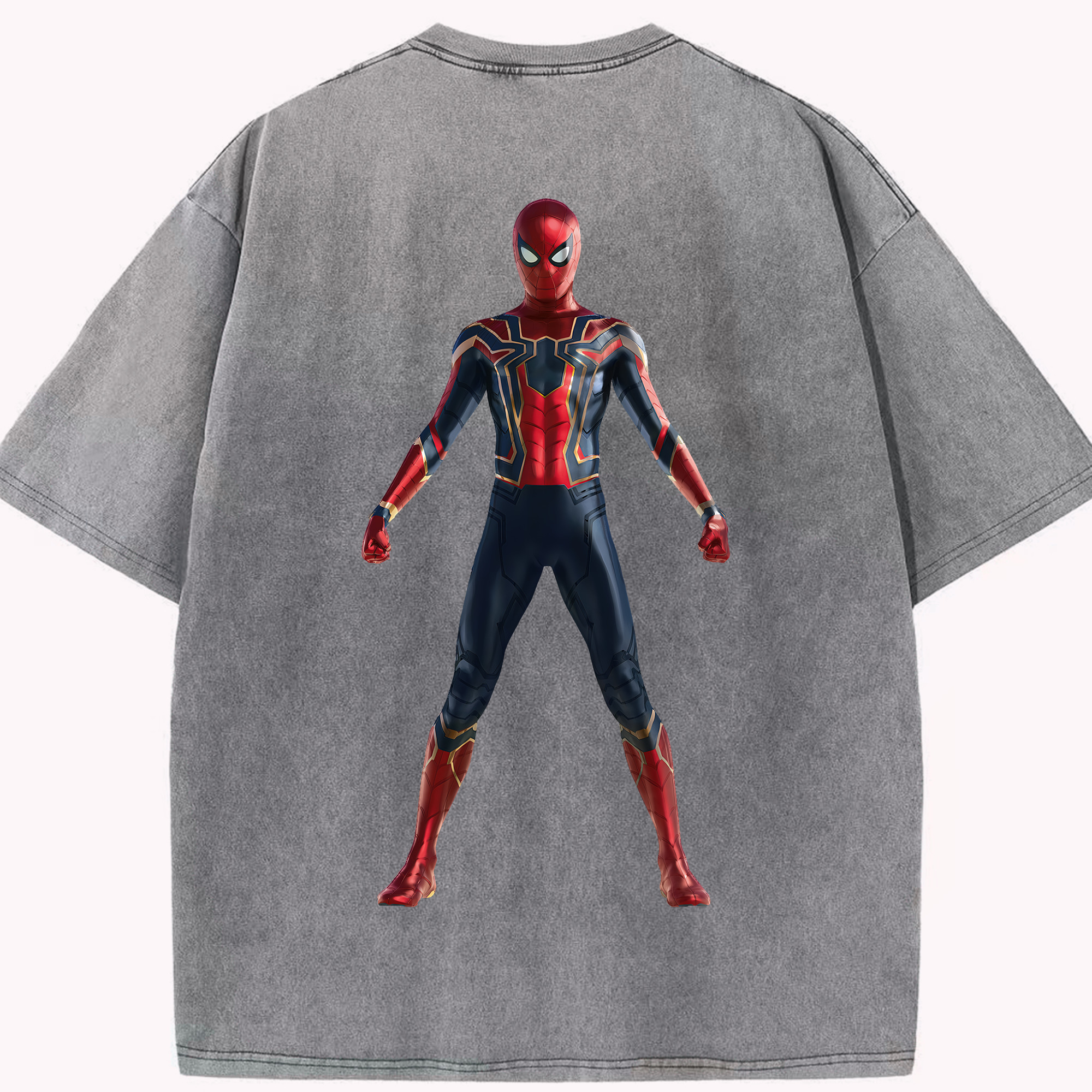 （画像用） Spider Man スパイダーマン 綿100% ヴィンテージ風 半袖Tシャツ（背面プリント）