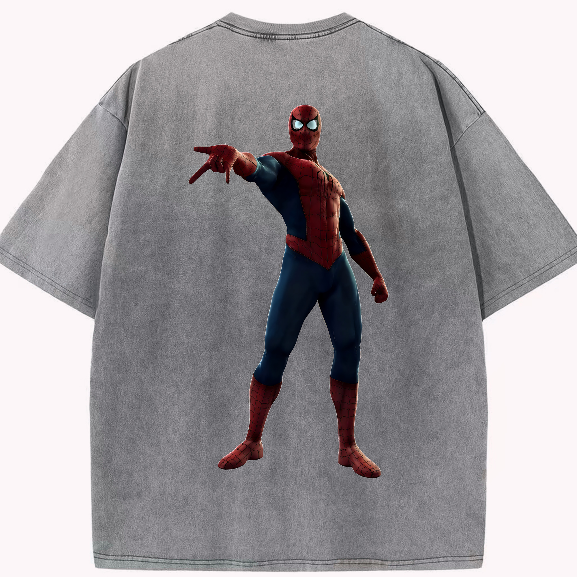 （画像用） Spider Man スパイダーマン 綿100% ヴィンテージ風 半袖Tシャツ（背面プリント）