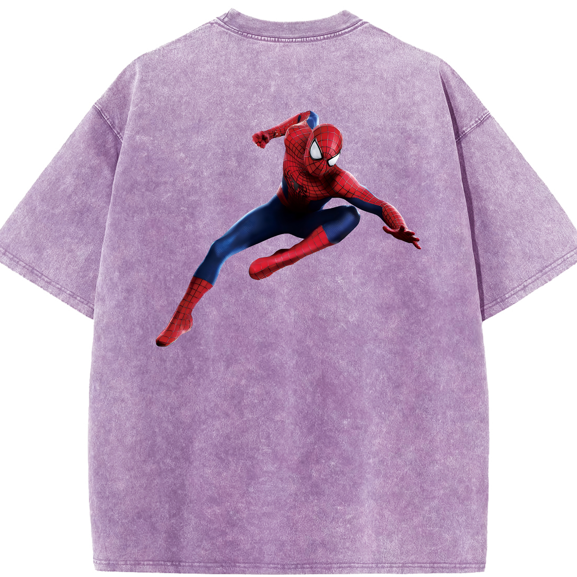 （画像用） Spider Man スパイダーマン 綿100% ヴィンテージ風 半袖Tシャツ（背面プリント）