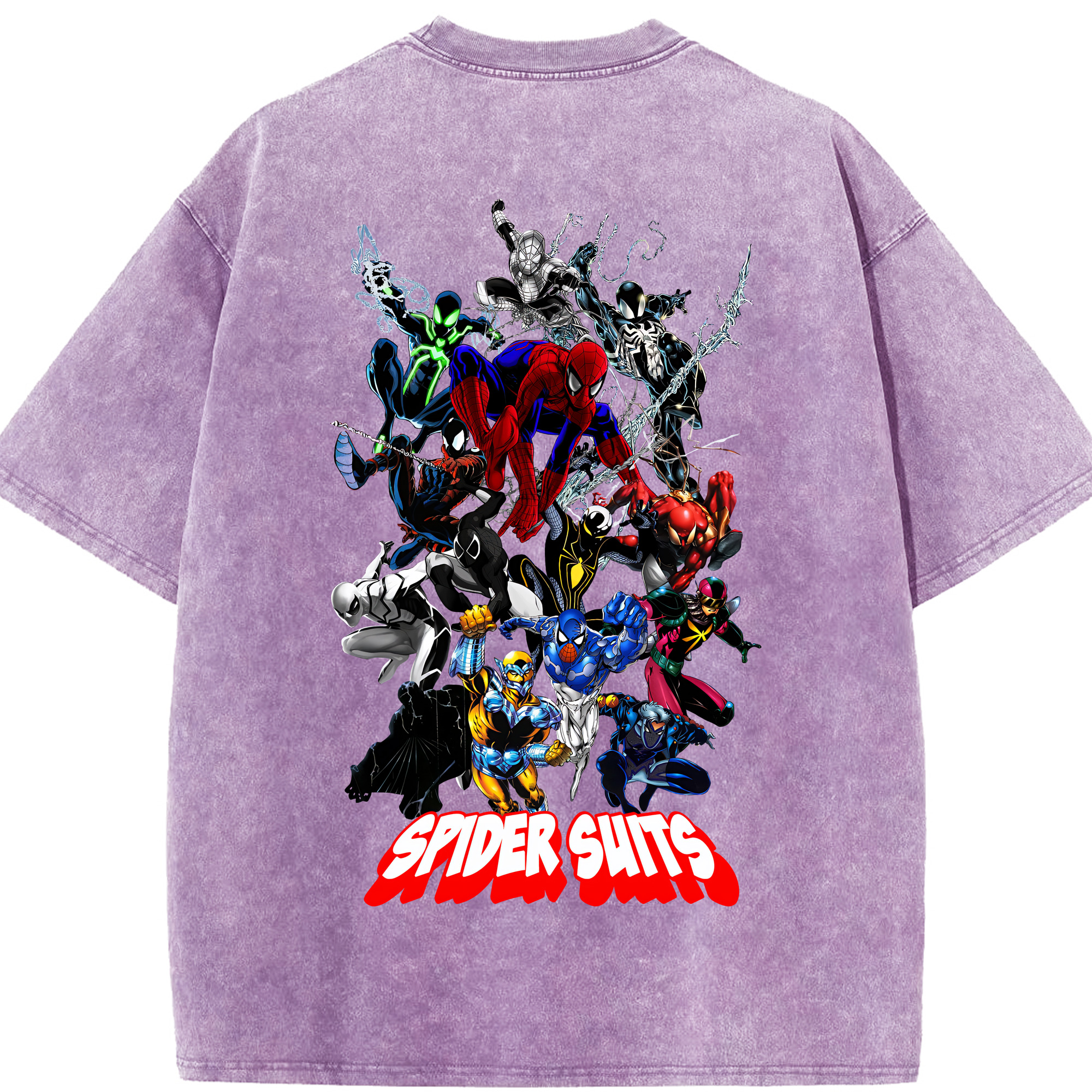 （画像用） Spider Man スパイダーマン 綿100% ヴィンテージ風 半袖Tシャツ（背面プリント）