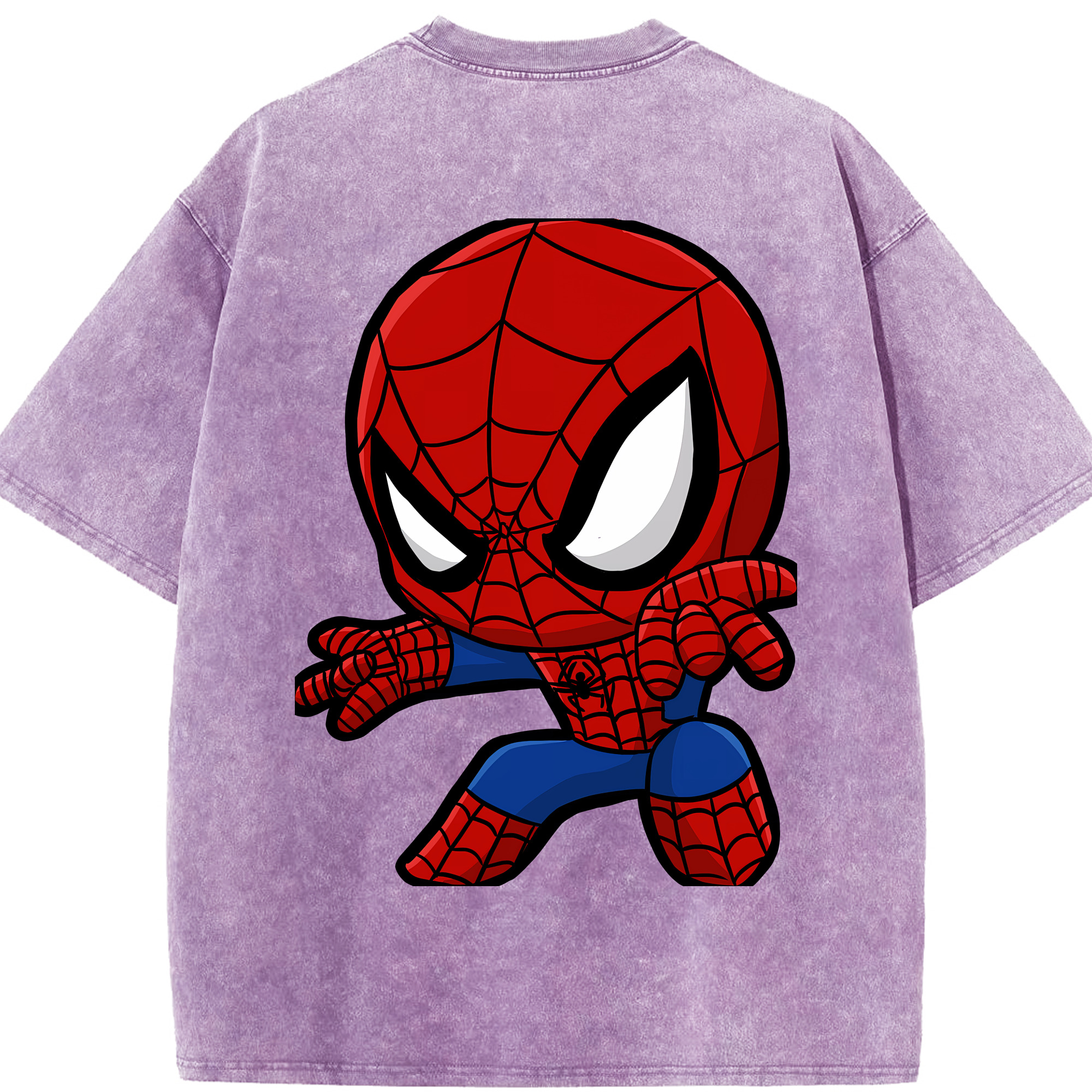 （画像用） Spider Man スパイダーマン 綿100% ヴィンテージ風 半袖Tシャツ（背面プリント）