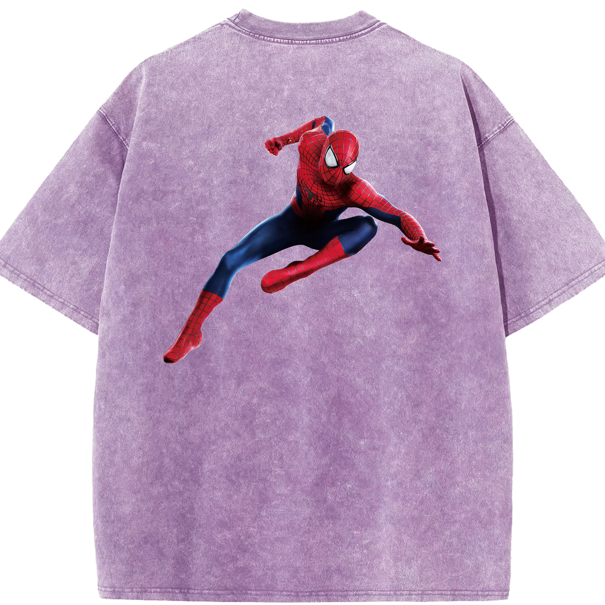 （画像用） Spider Man スパイダーマン 綿100% ヴィンテージ風 半袖Tシャツ（背面プリント）