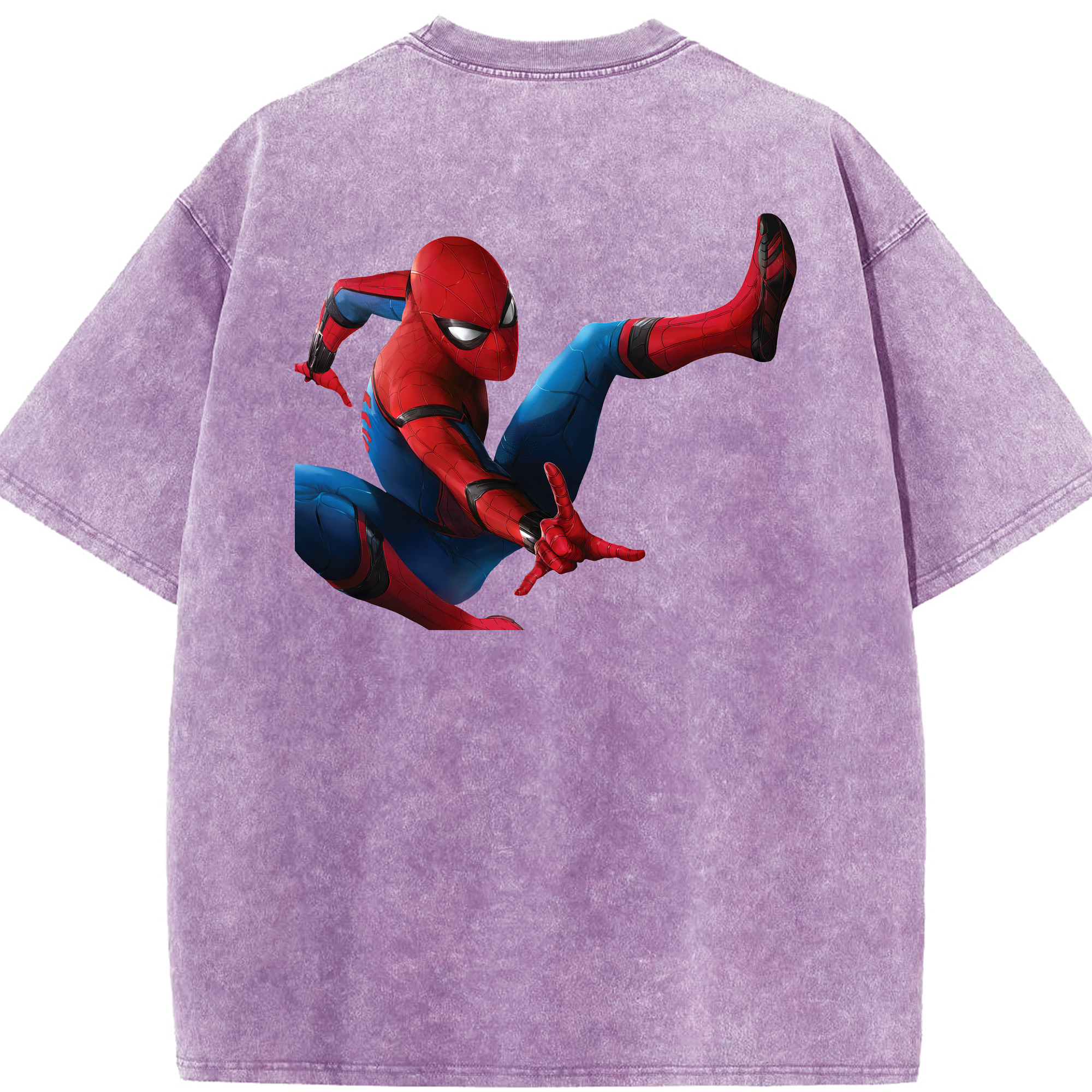 （画像用） Spider Man スパイダーマン 綿100% ヴィンテージ風 半袖Tシャツ（背面プリント）