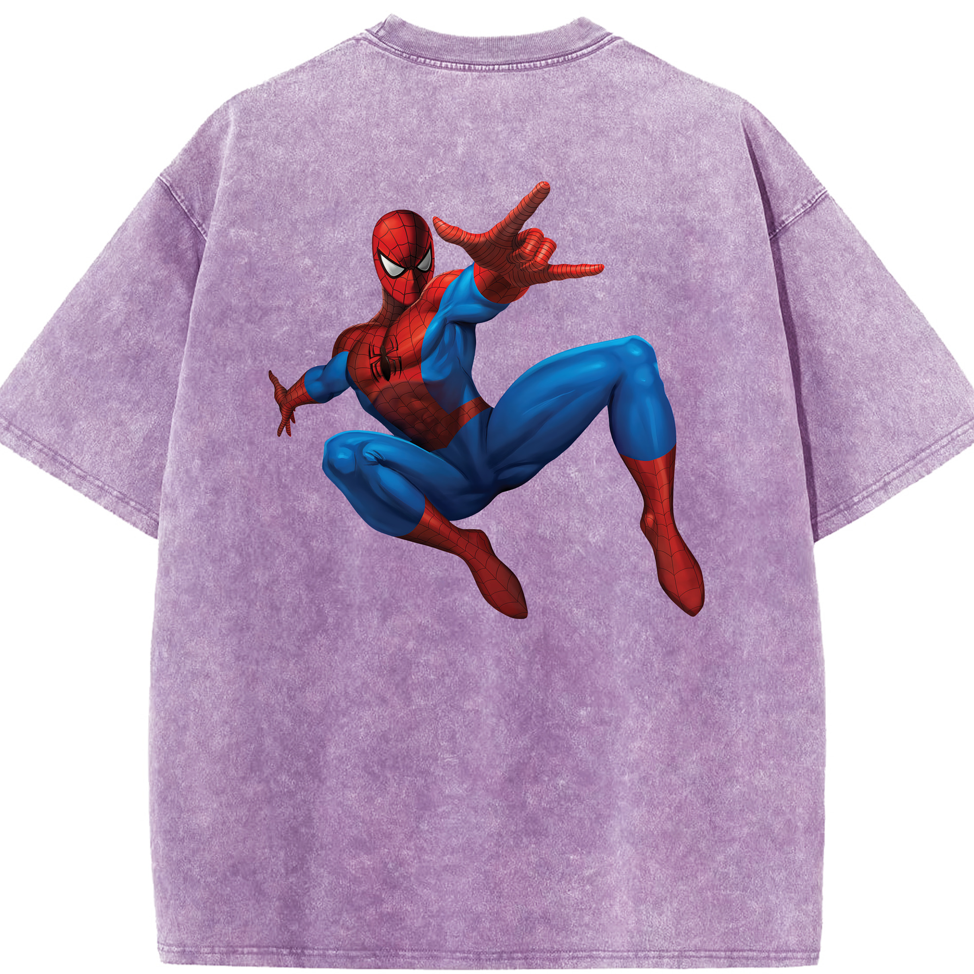 （画像用） Spider Man スパイダーマン 綿100% ヴィンテージ風 半袖Tシャツ（背面プリント）