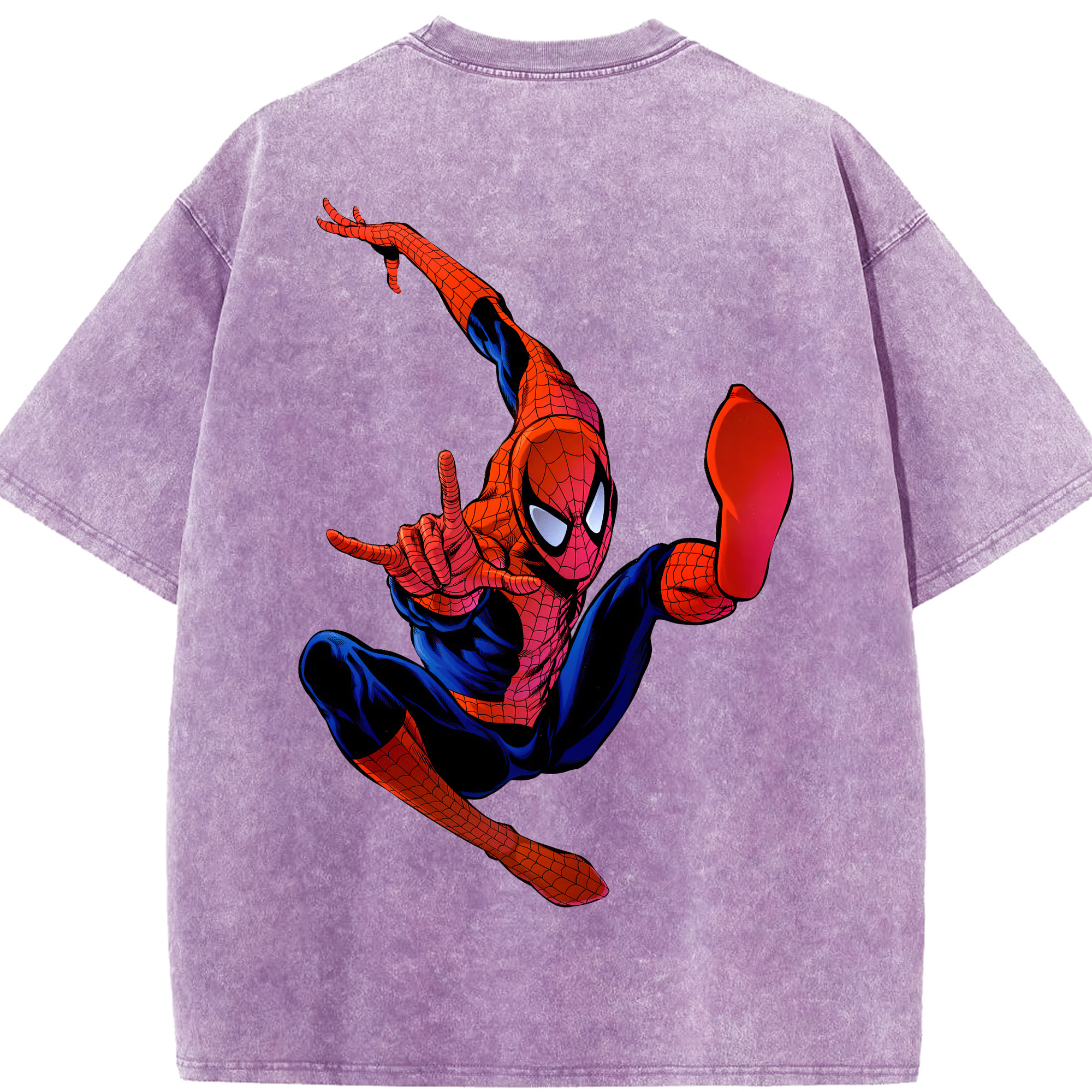 （画像用） Spider Man スパイダーマン 綿100% ヴィンテージ風 半袖Tシャツ（背面プリント）