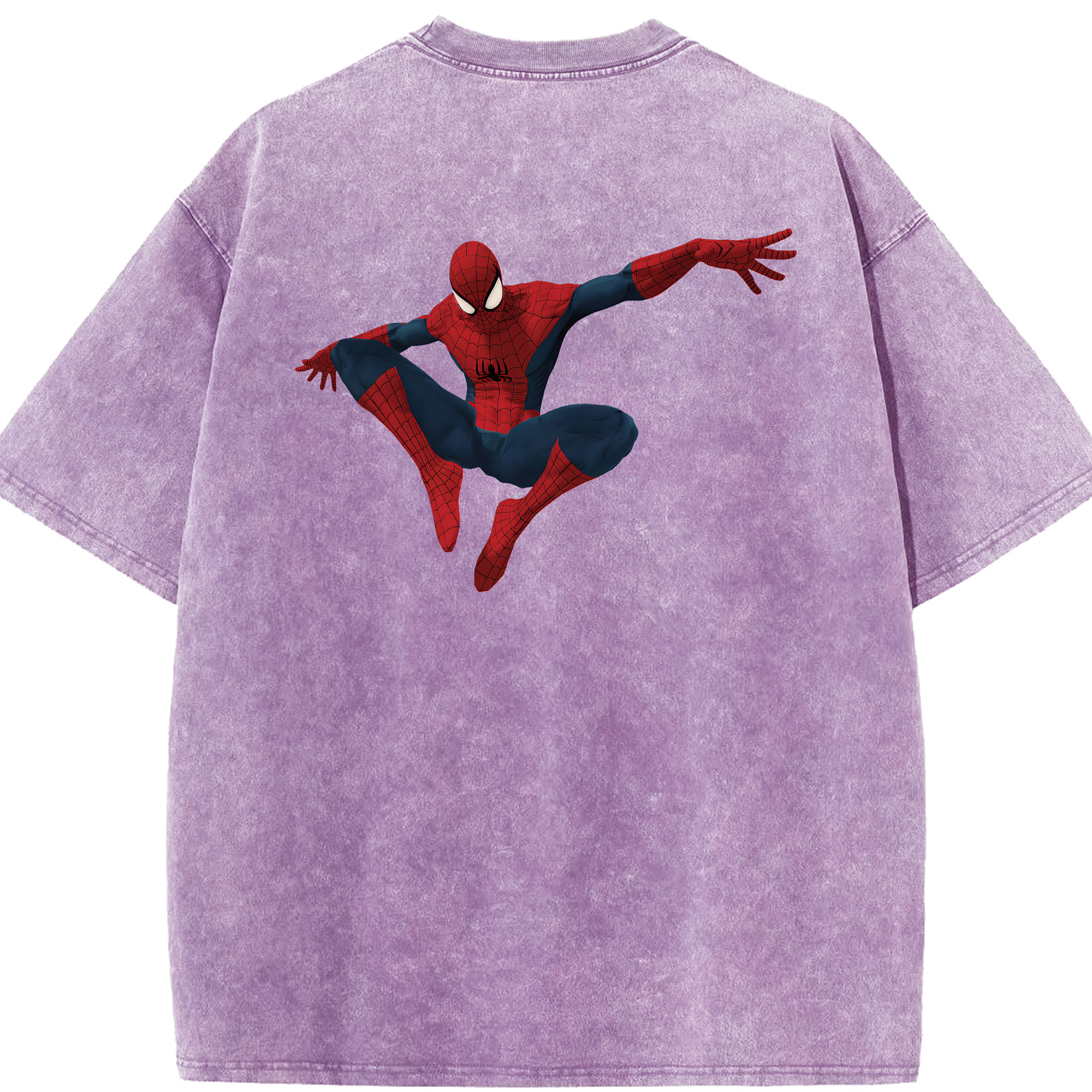 （画像用） Spider Man スパイダーマン 綿100% ヴィンテージ風 半袖Tシャツ（背面プリント）