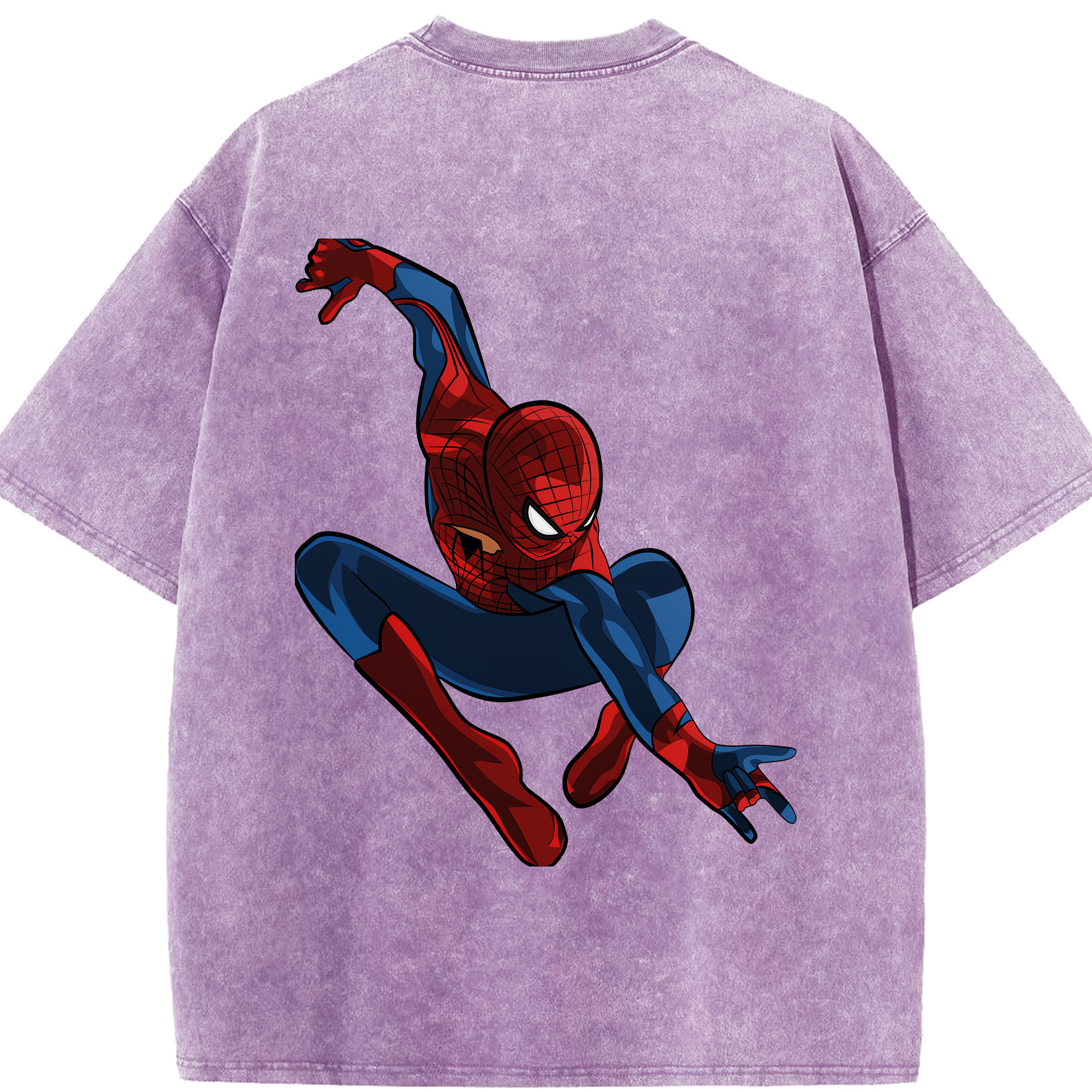 （画像用） Spider Man スパイダーマン 綿100% ヴィンテージ風 半袖Tシャツ（背面プリント）