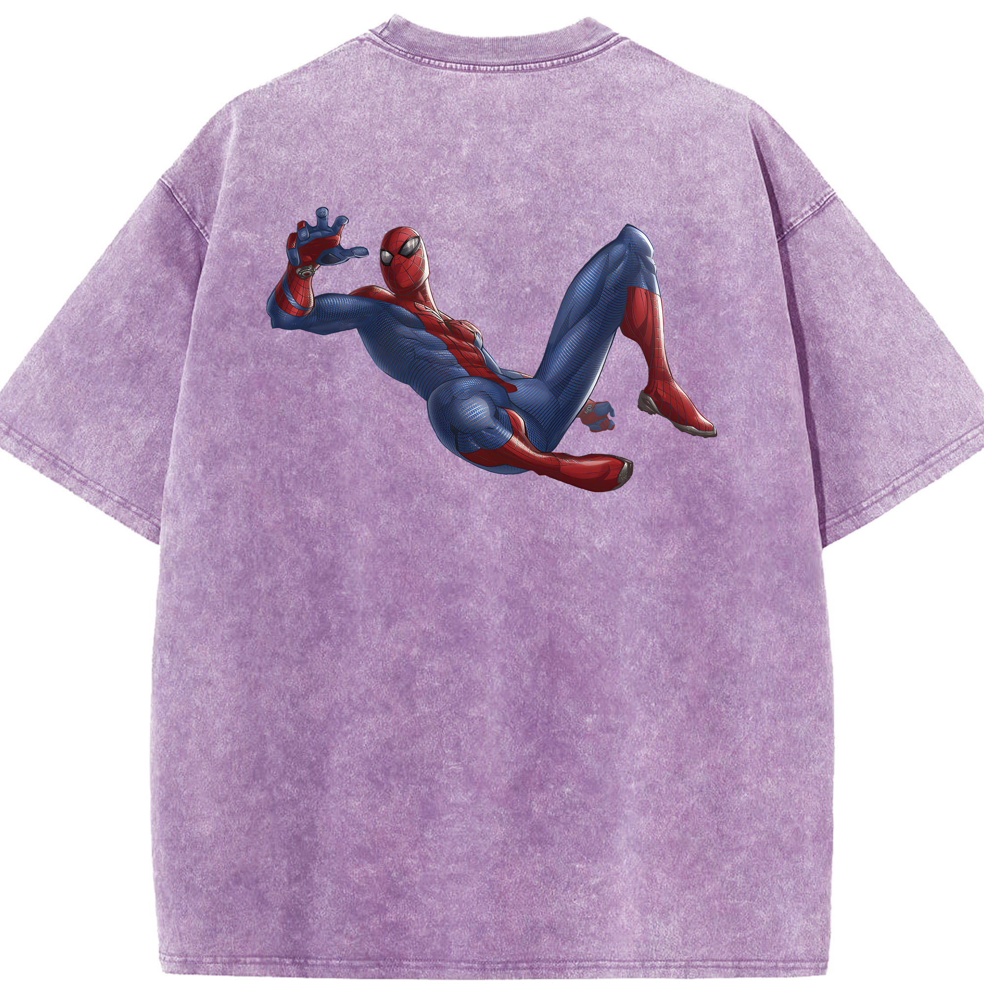 （画像用） Spider Man スパイダーマン 綿100% ヴィンテージ風 半袖Tシャツ（背面プリント）