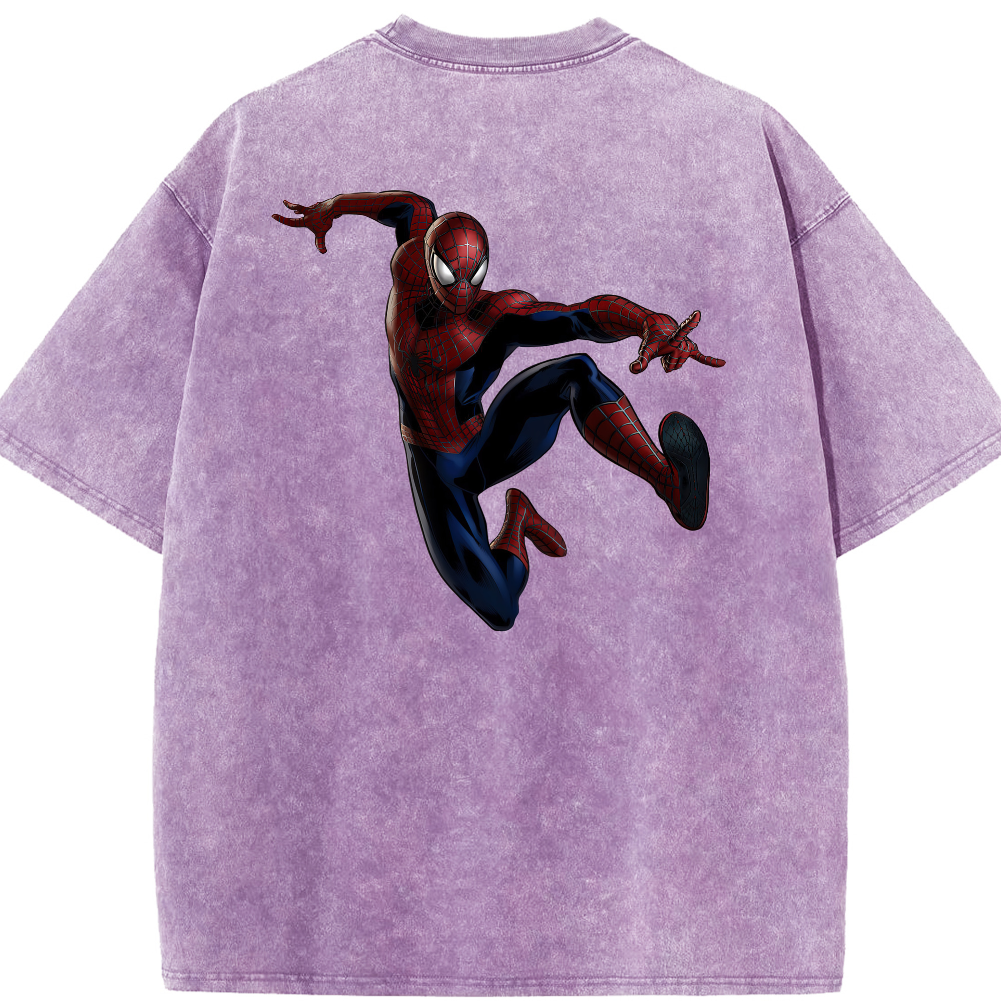 （画像用） Spider Man スパイダーマン 綿100% ヴィンテージ風 半袖Tシャツ（背面プリント）