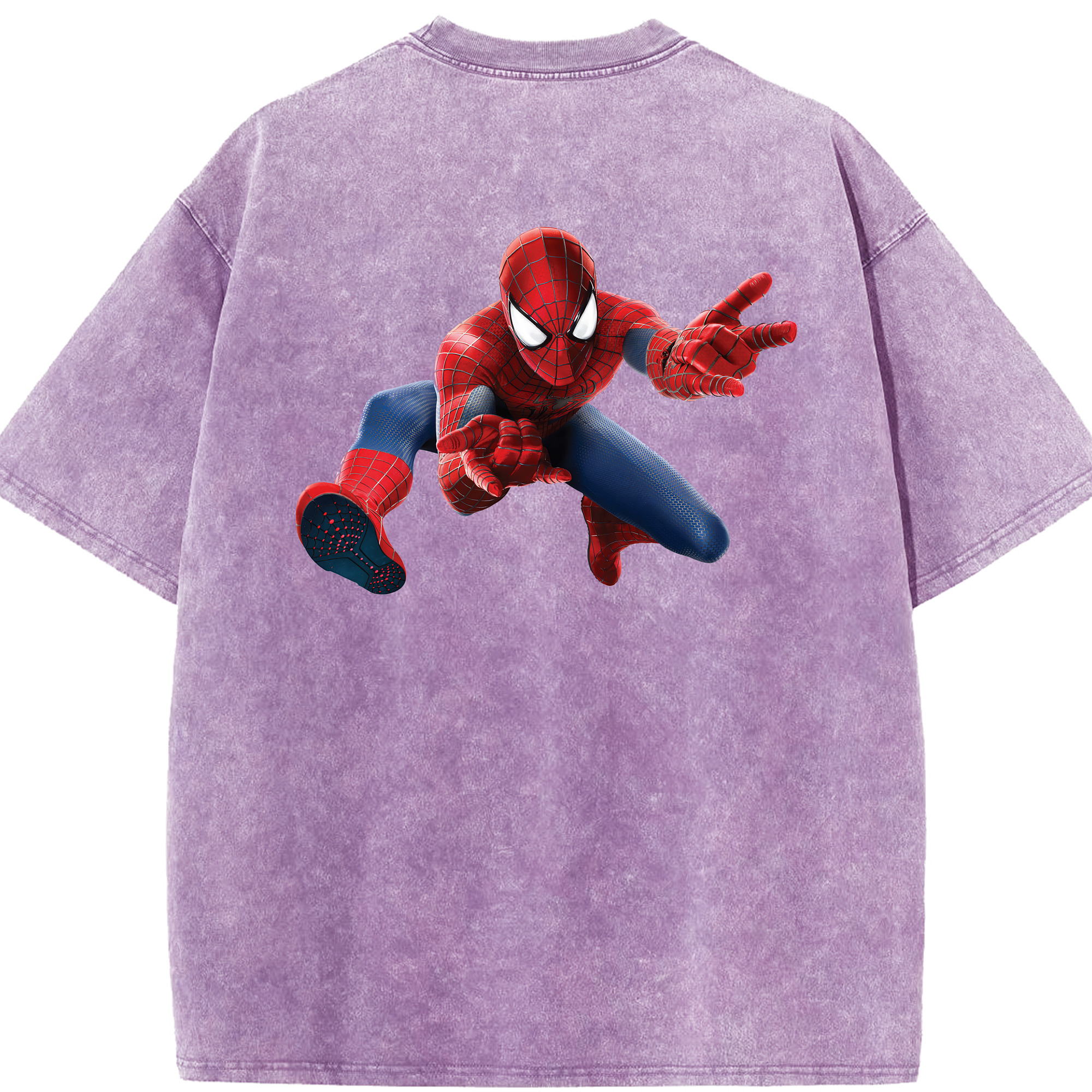 （画像用） Spider Man スパイダーマン 綿100% ヴィンテージ風 半袖Tシャツ（背面プリント）